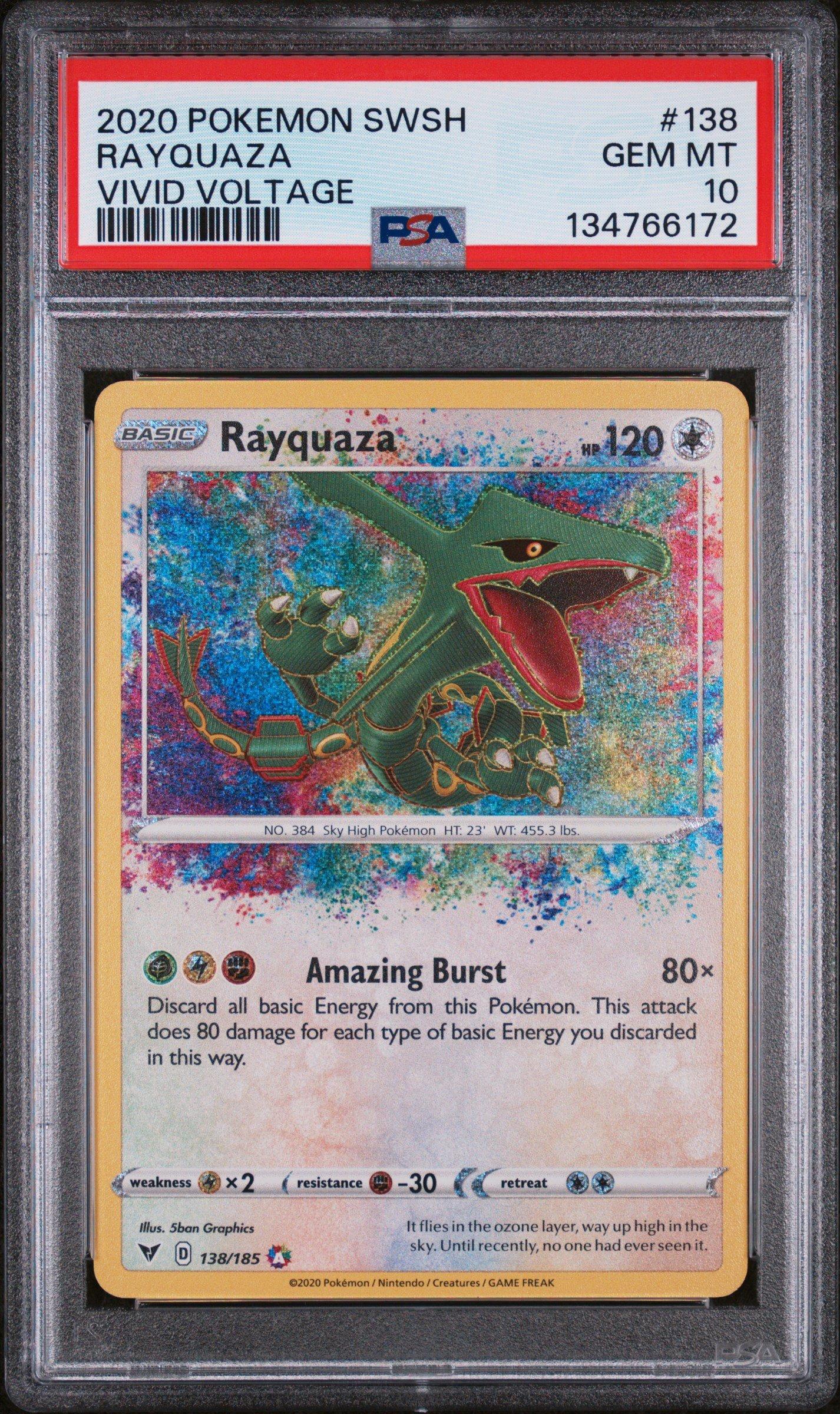 2020 Pokemon Sword & Shield Vivid Voltage 138 Rayquaza PSA 10