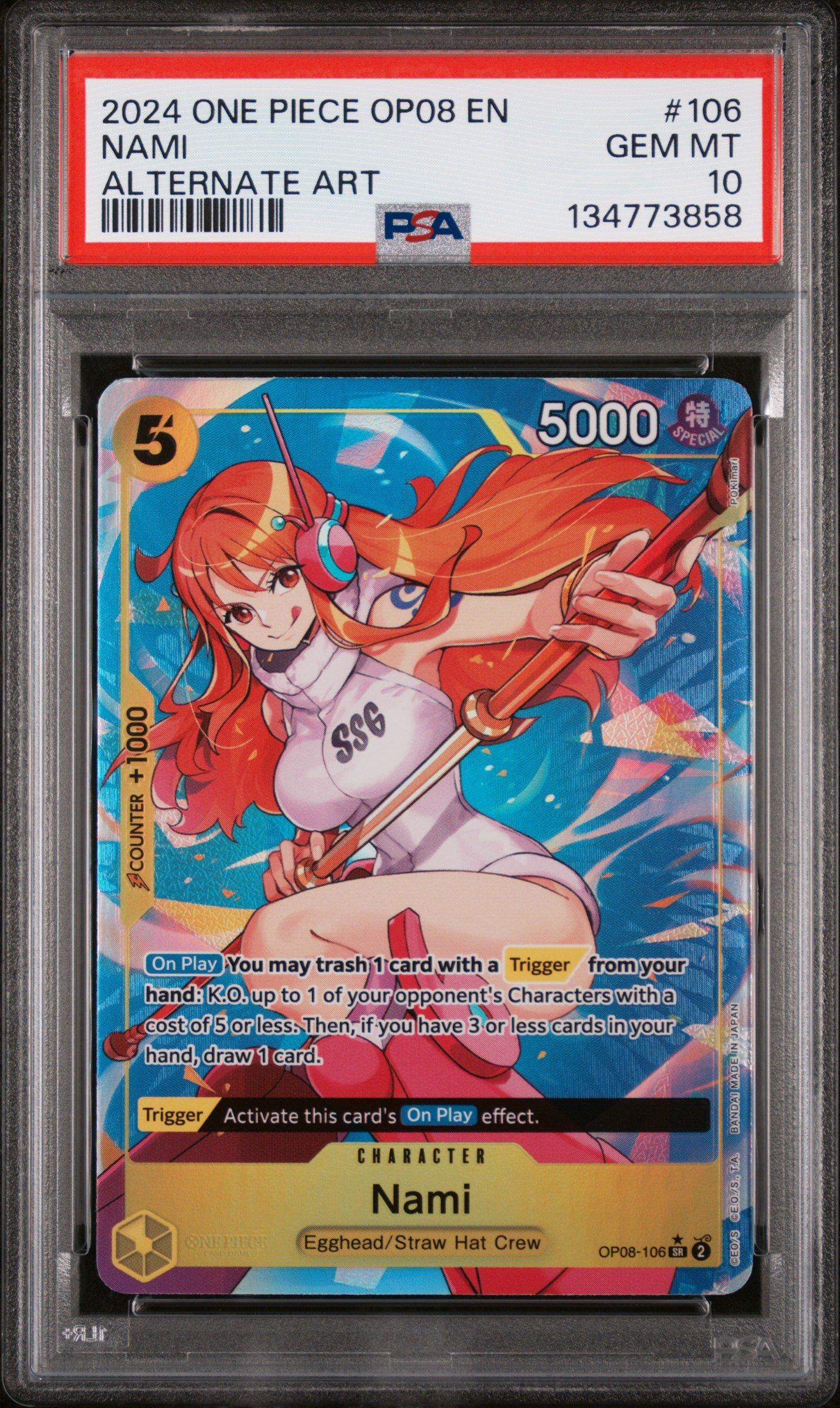 2024 One Piece Op08-two Legends 106 Nami Alternate Art PSA 10