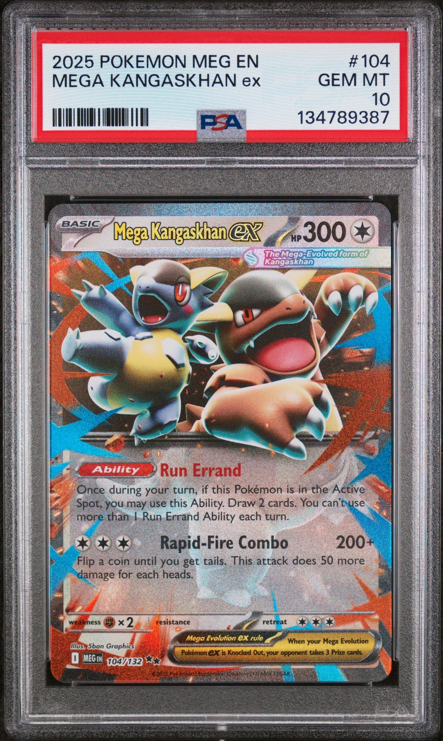 2025 Pokemon Meg En-mega Evolution 104 Mega Kangaskhan Ex PSA 10