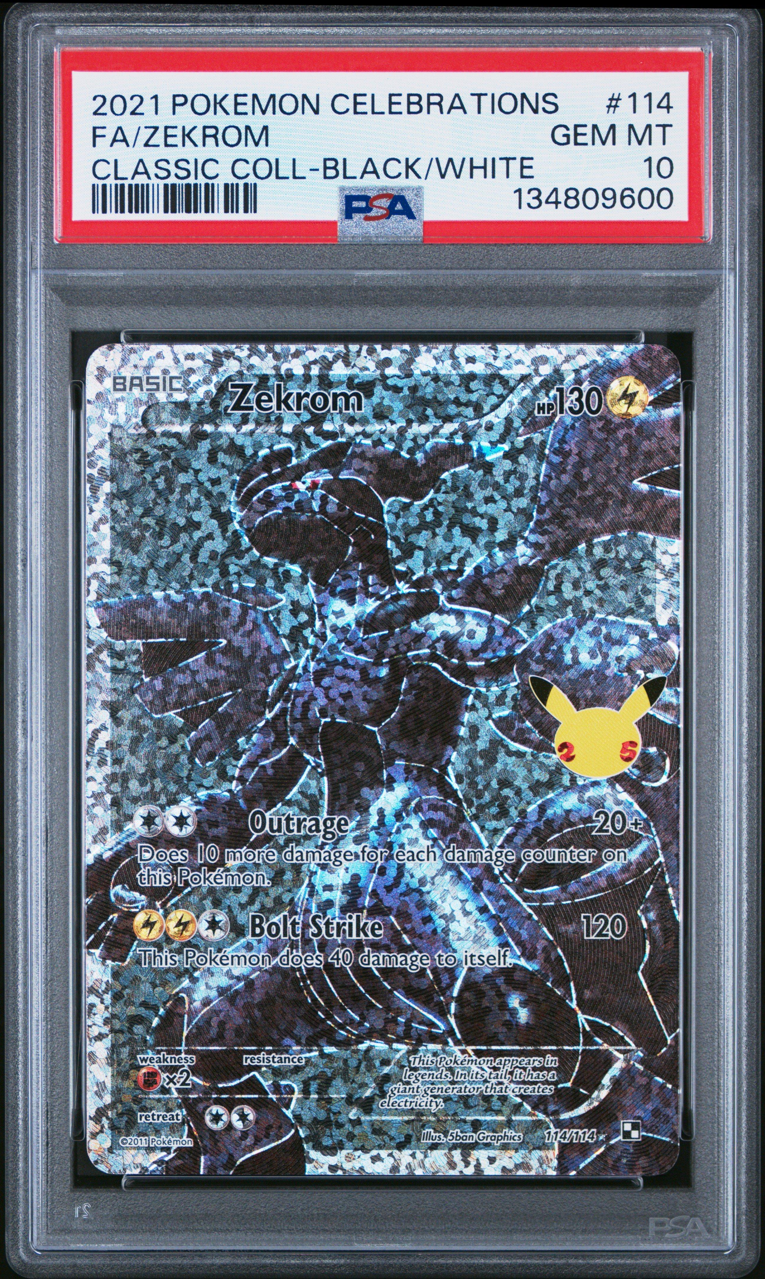 2021 Pokemon Celebrations Classic Collection 114 Full Art/zekrom