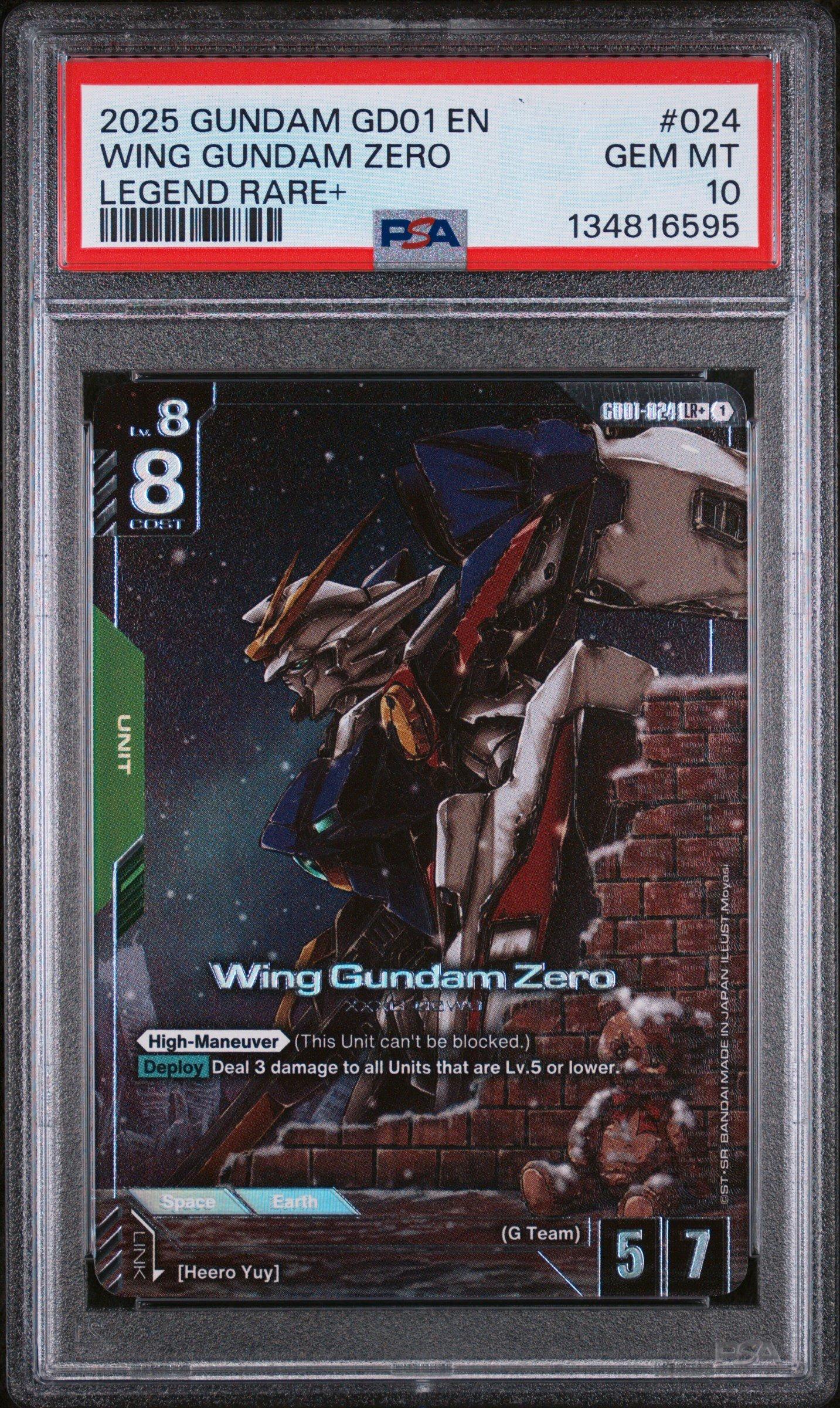 2025 Gundam Newtype Rising 024 Wing Gundam Zero Legend Rare+ PSA
