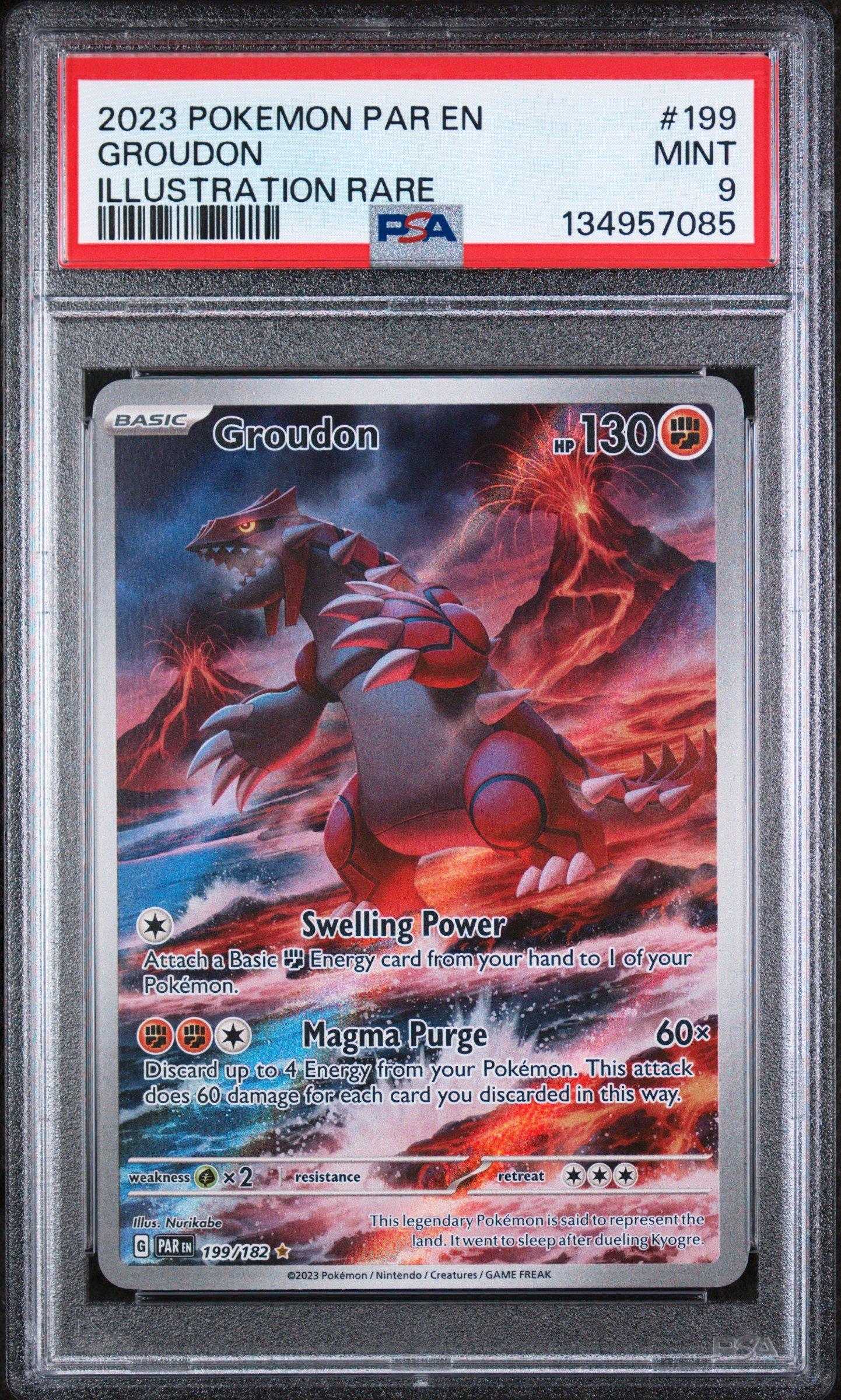 2023 Pokemon Par En-paradox Rift 199 Groudon Illustration Rare PSA