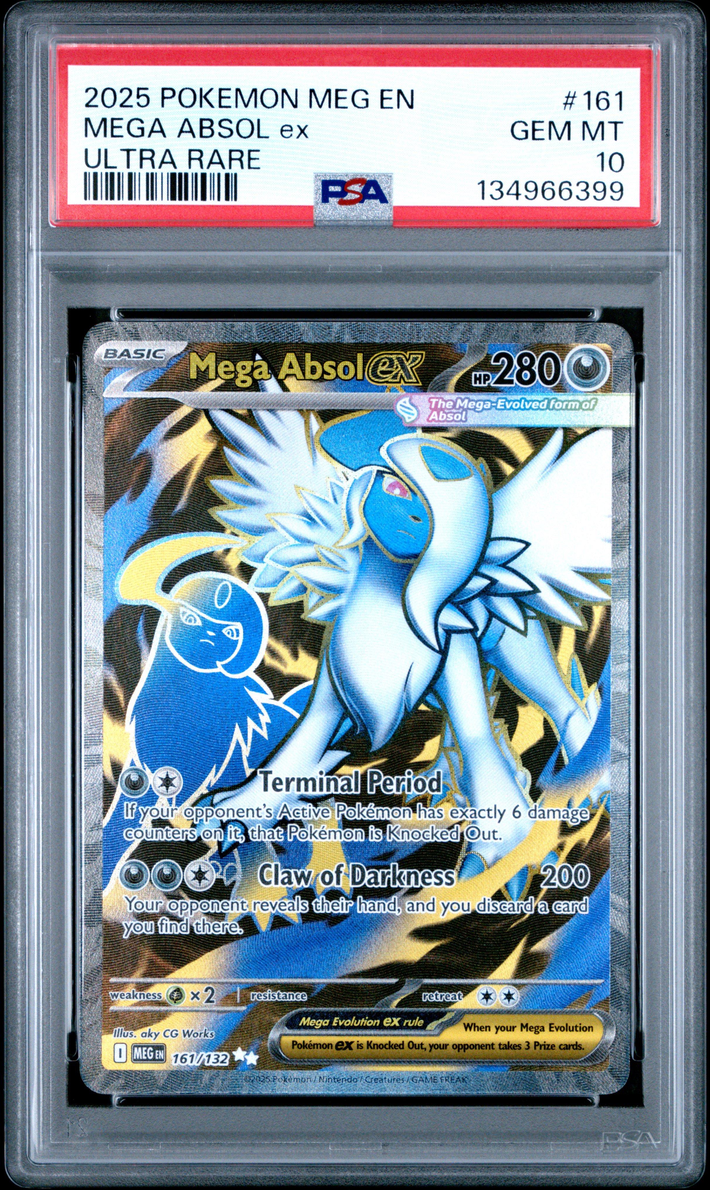 2025 Pokemon Meg En-mega Evolution 161 Mega Absol Ex Ultra Rare