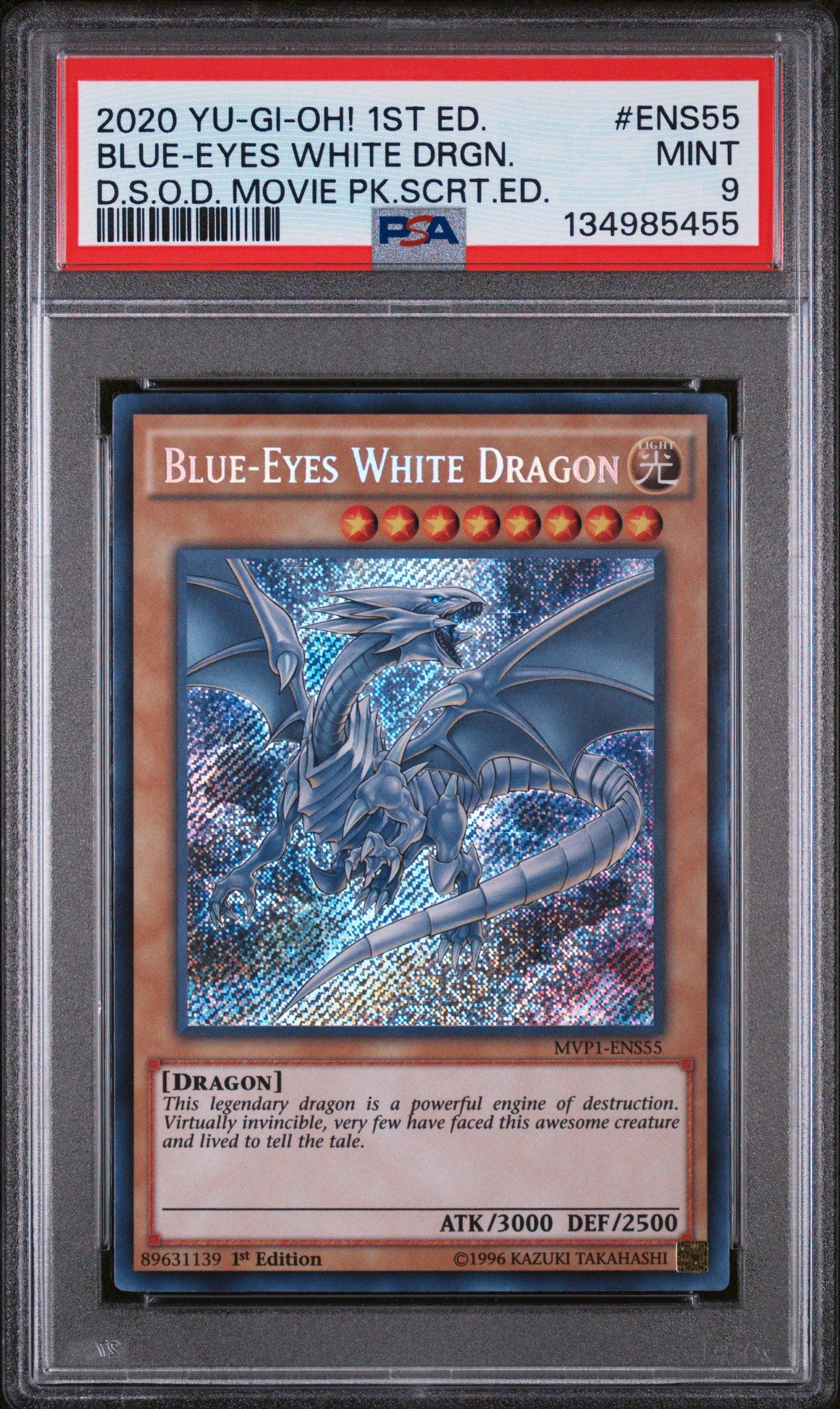 2020 Yu-gi-oh! The Dark Side Of Dimensions Movie Pack Secret Edition Ens55 Blue-eyes White Dragon 1st Edition PSA 9