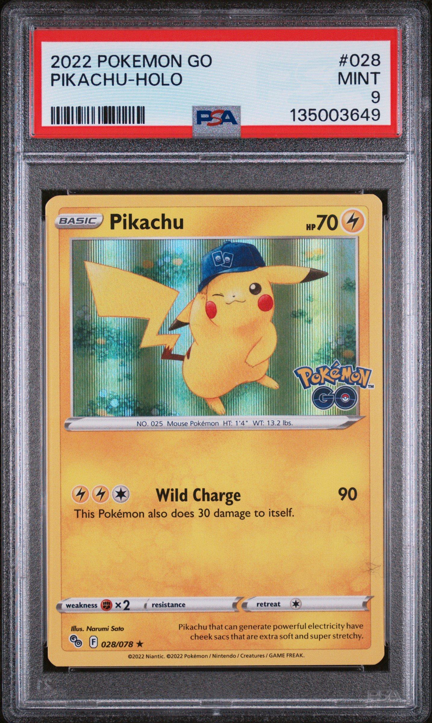 2022 Pokemon Go 028 Pikachu-holo PSA 9