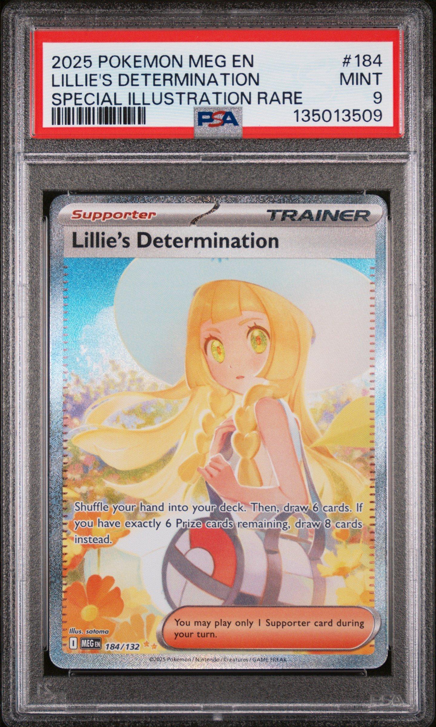 2025 Pokémon Lillie's Determination PSA9 2025 Pokemon Meg En-mega Evolution 184 Lillie's Determination