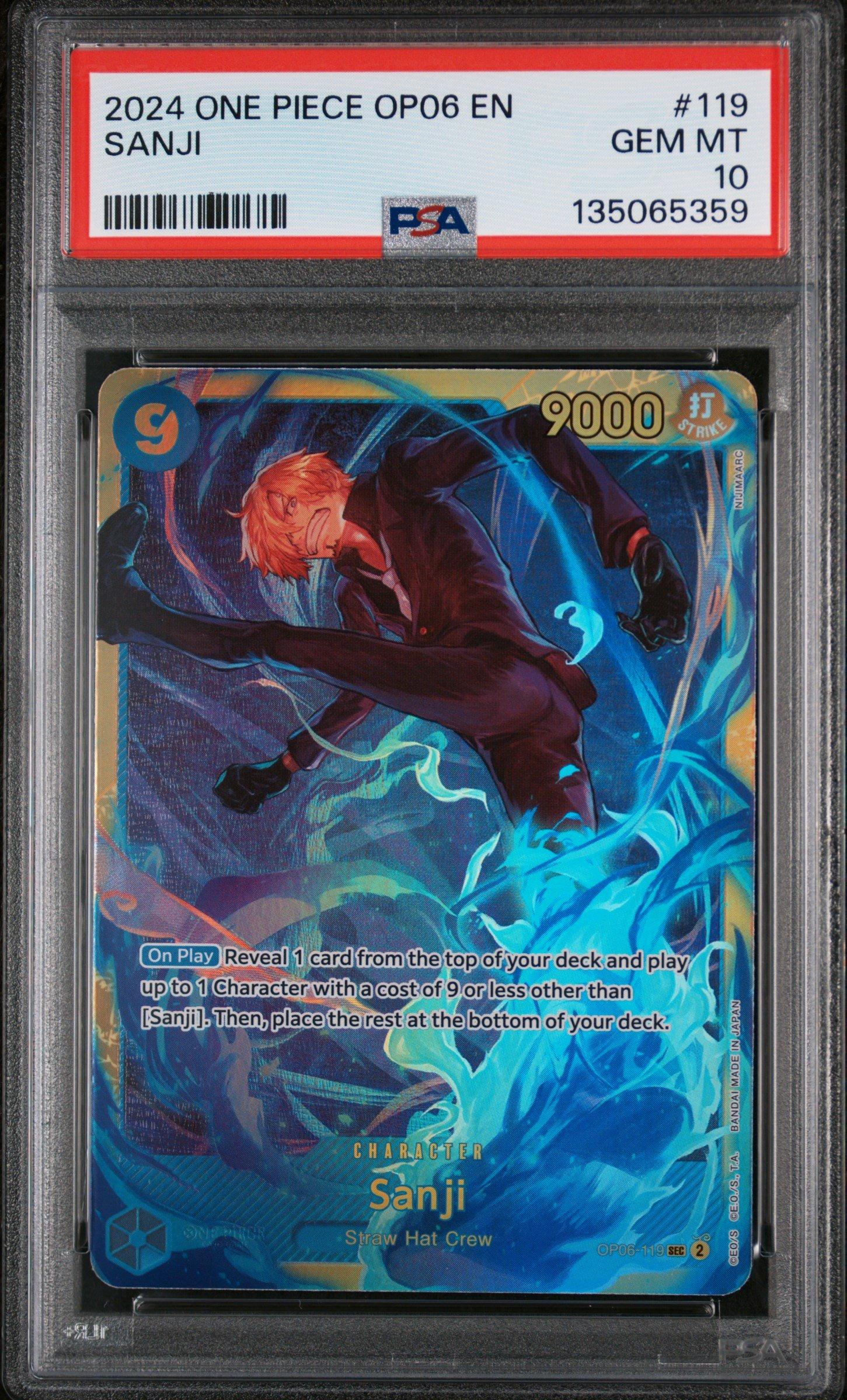 2024 One Piece Op06-wings Of The Captain 119 Sanji PSA 10 Graded