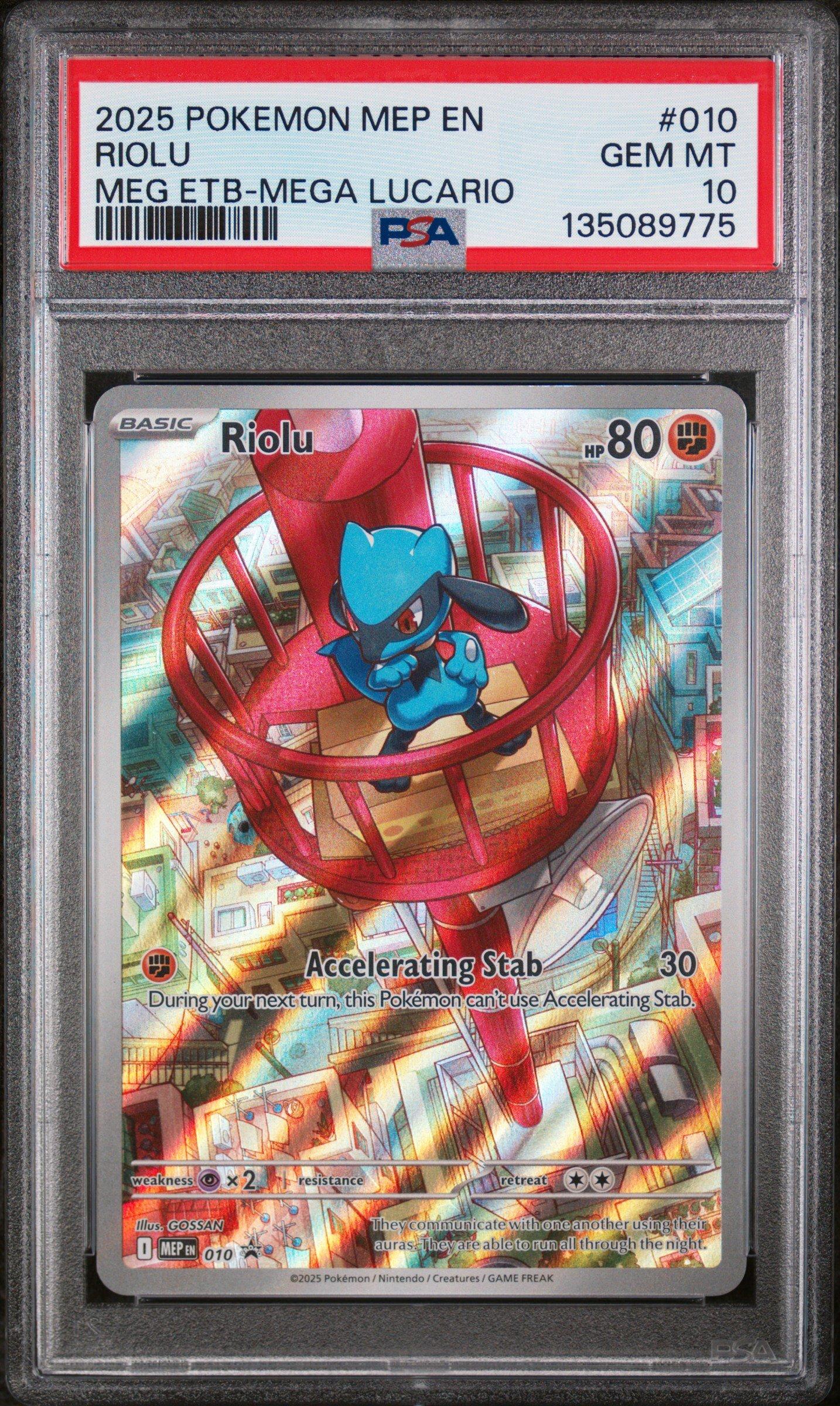 2025 Pokemon Mep En-me Black Star Promo 010 Riolu Mega Evolution