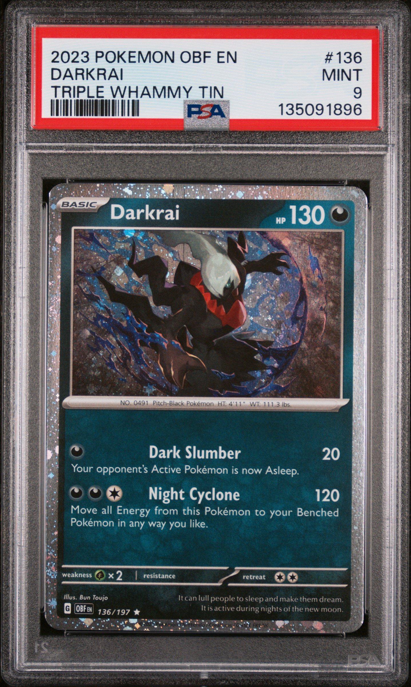 2023 Pokemon Obf En-obsidian Flames 136 Darkrai Triple Whammy Tin