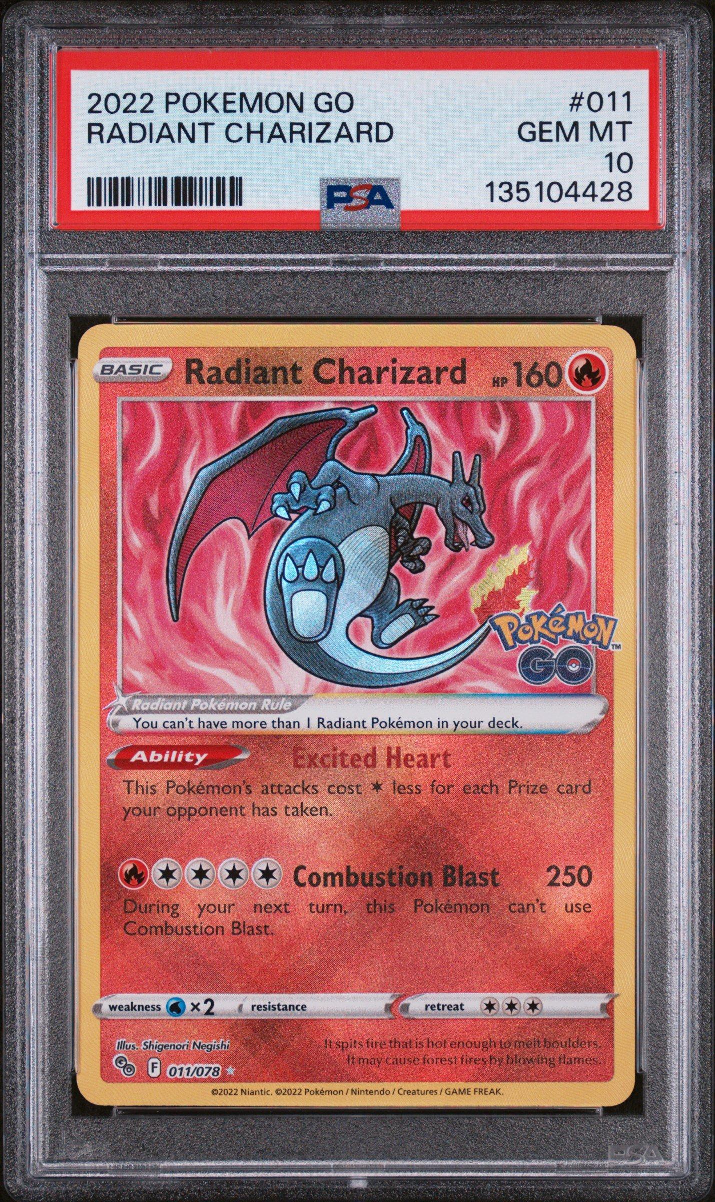 2022 Pokemon Go 011 Radiant Charizard PSA 10 Graded Card | GameStop