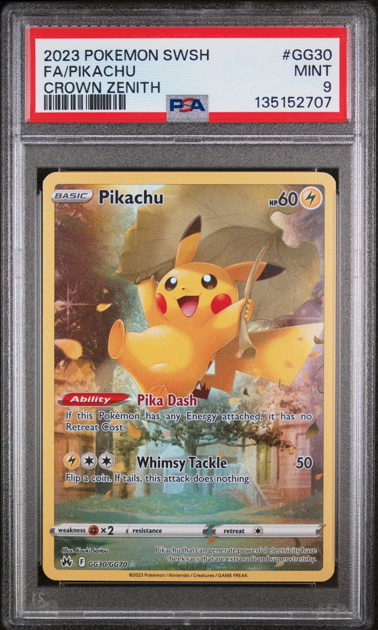 pikachu pokemon card crown zenith V & Vmax SWSH285 - SWSH286 - Black Star Promo Set Colorless Artist 2023 Pokemon Sword And Shield