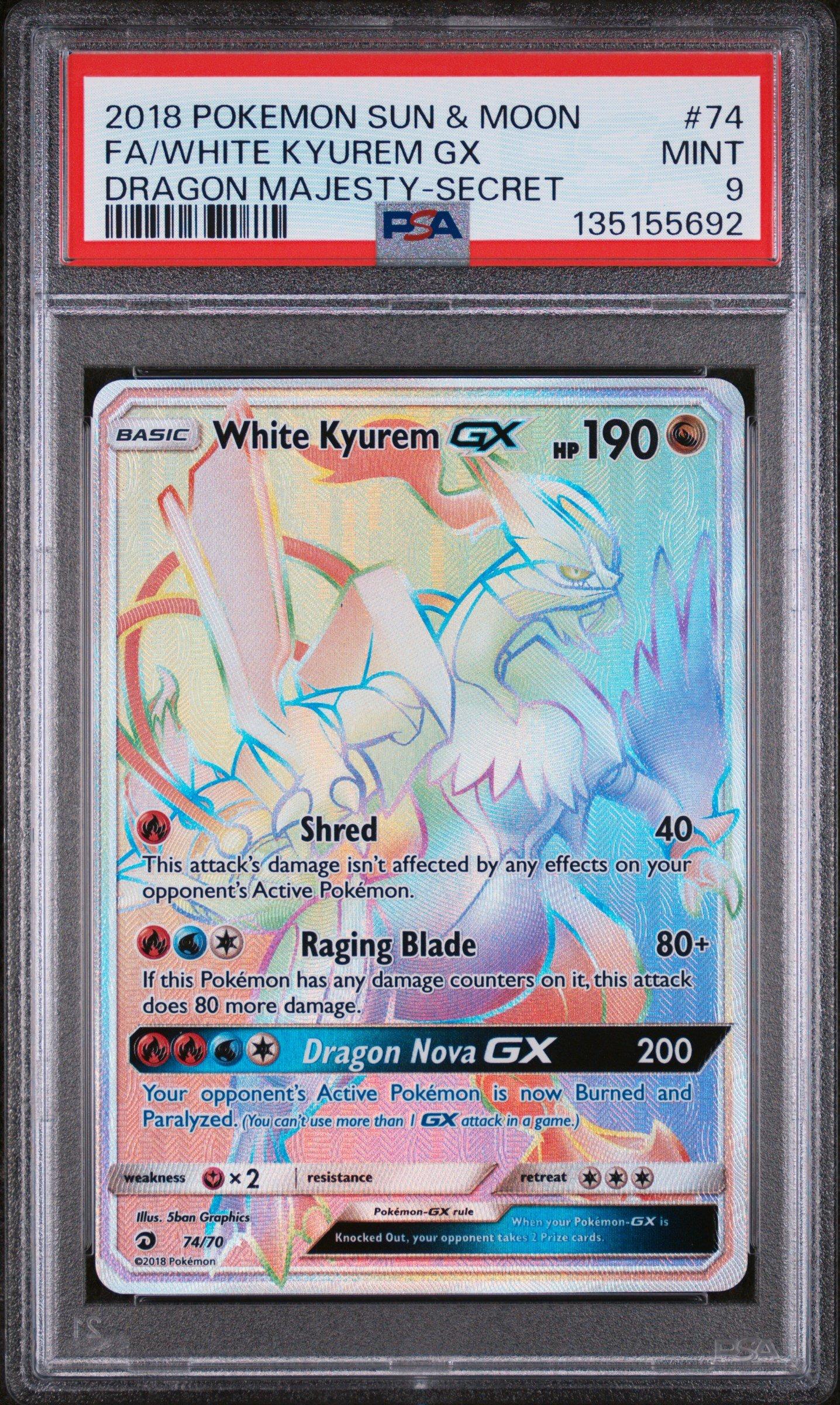 キングダム　1-23,25-41,54-60,67,68,70-74 2018 Pokemon Sun & Moon Dragon Majesty 74 Full Art/white Kyurem Gx