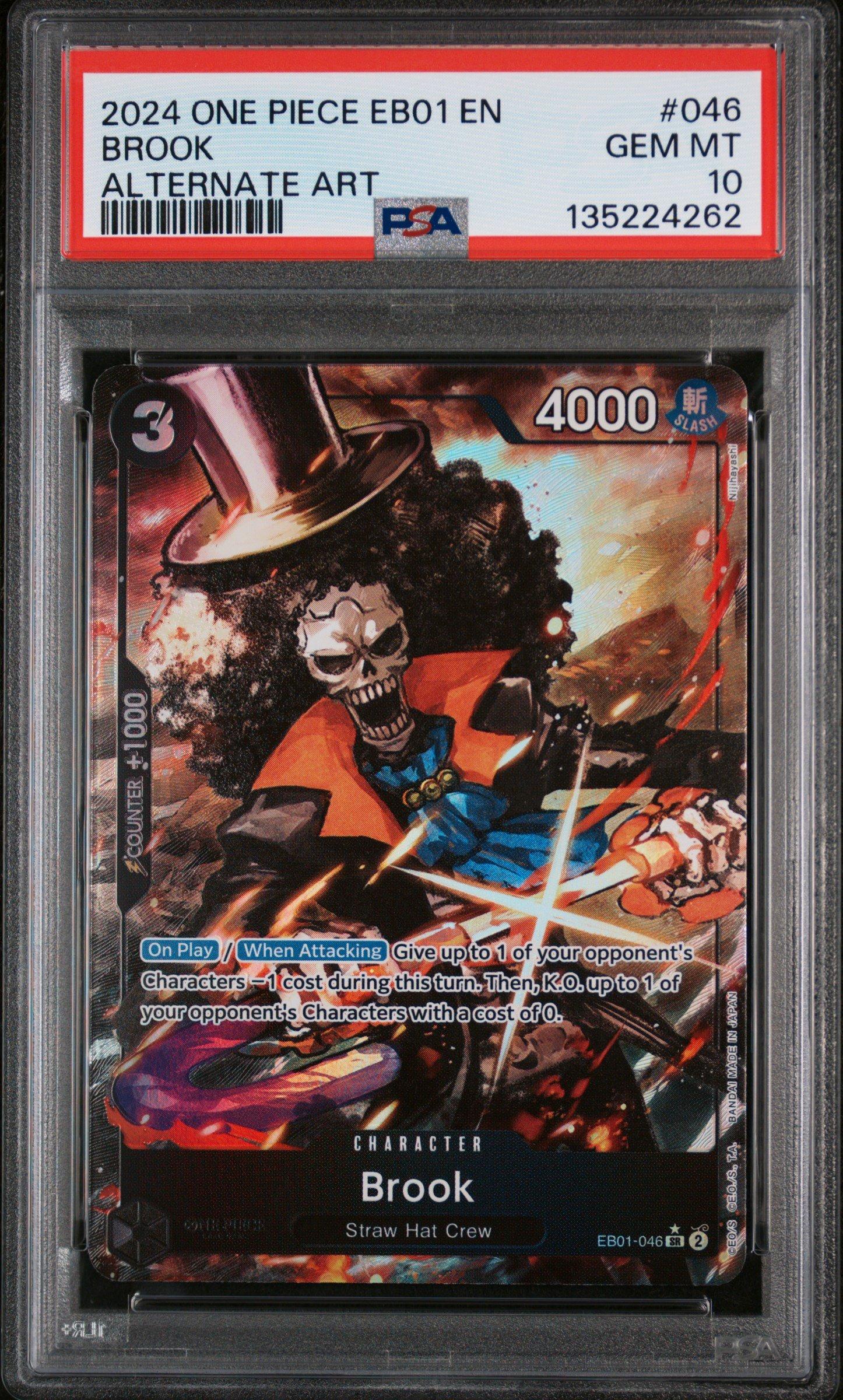 2024 One Piece Eb01-extra Booster -memorial Collection- 046 Brook Alternate Art PSA 10