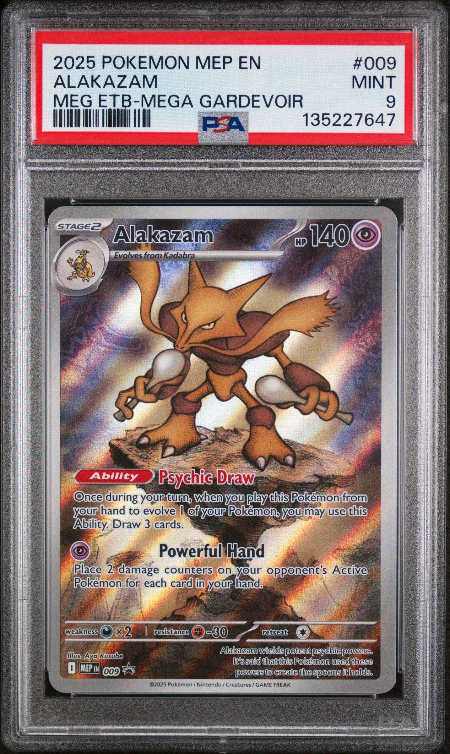 2025 Pokemon Mep En-me Black Star Promo 009 Alakazam Mega