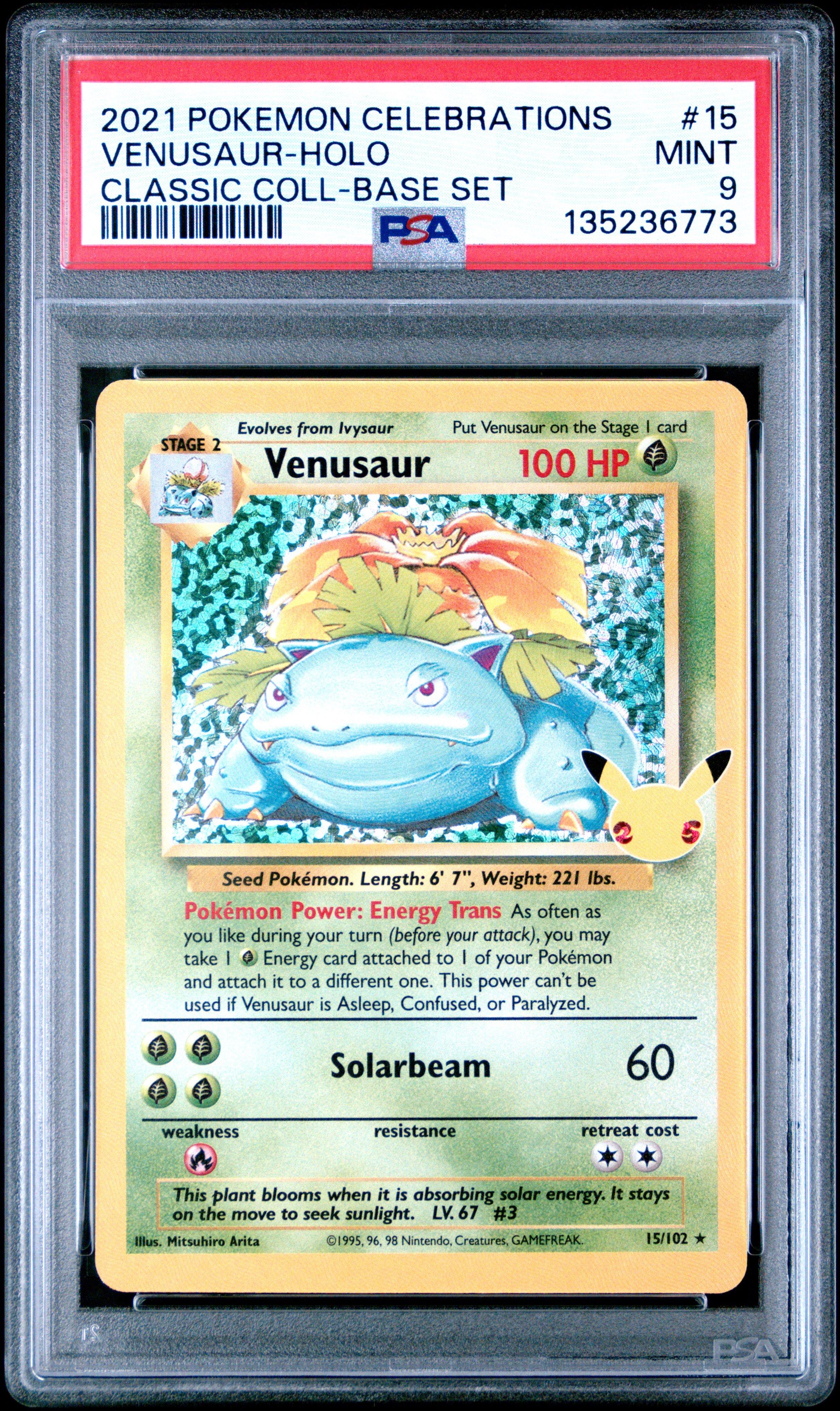 2021 Pokemon Celebrations Classic Collection 15 Venusaur-holo PSA