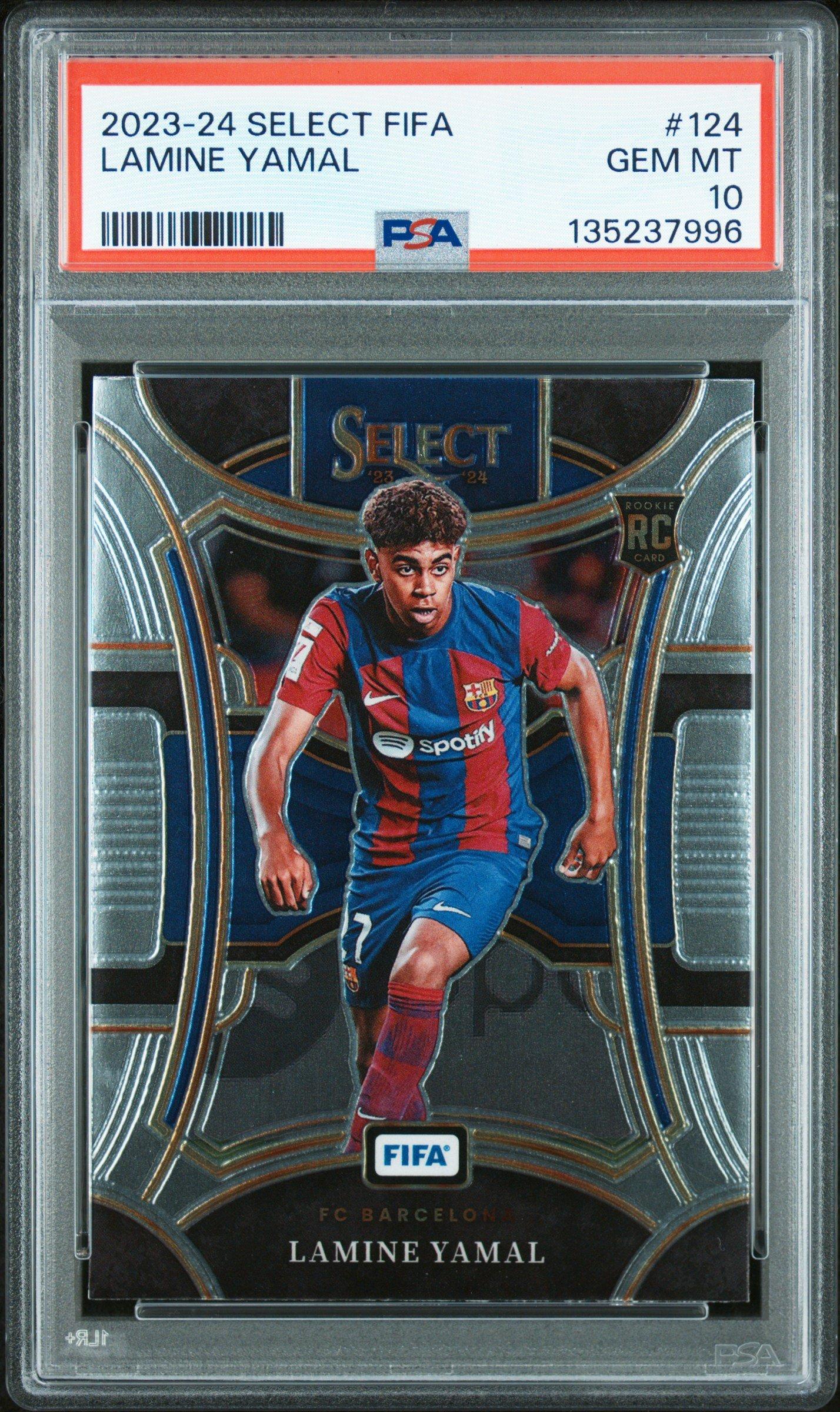 2023-24 Panini Select Fifa 124 Lamine Yamal PSA 10 Graded Card