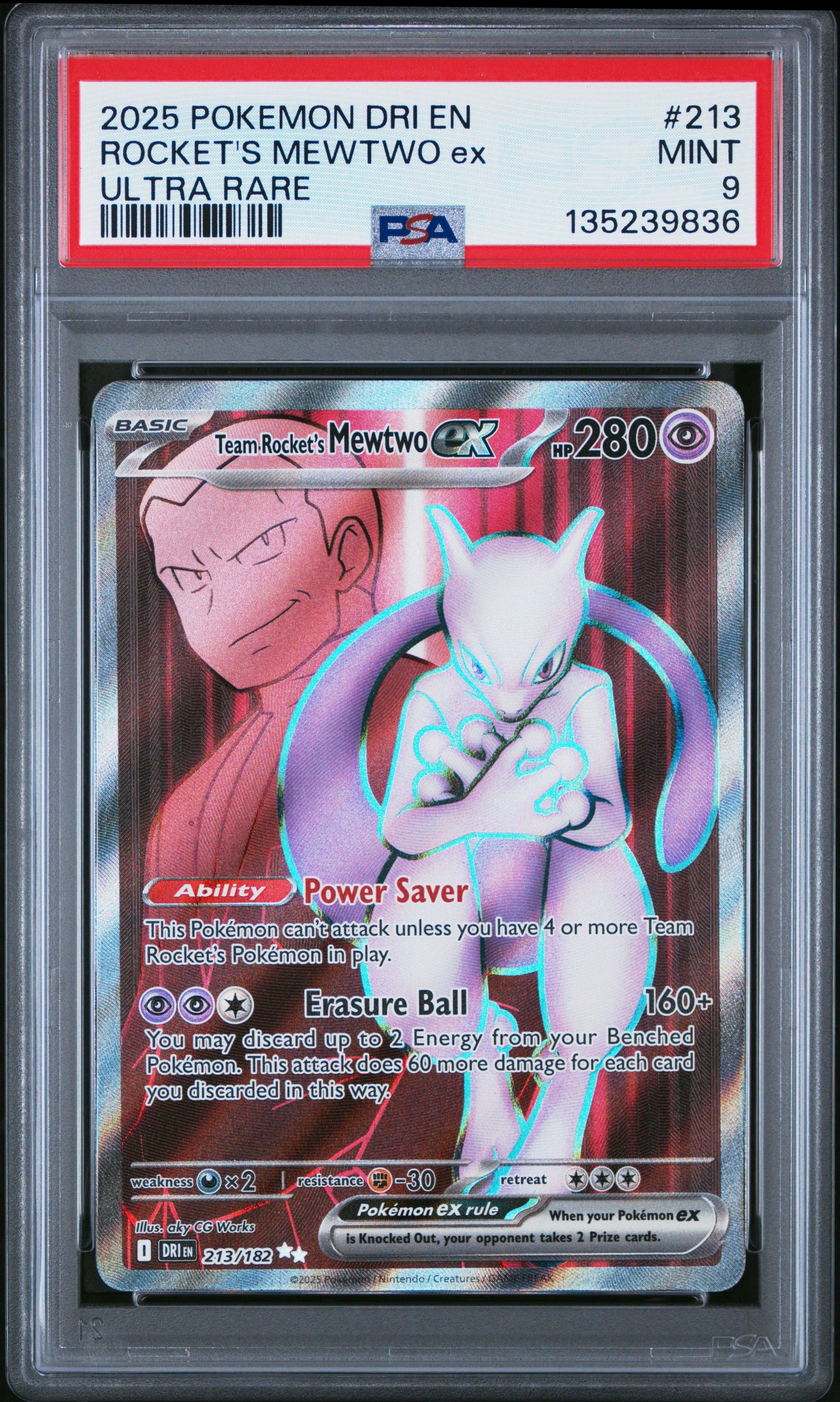 t*n様 2025 ポケモンカード シルヴァディex #212 MINT PSA 2025 Pokemon Dri En-destined Rivals 213 Team Rocket's Mewtwo Ex