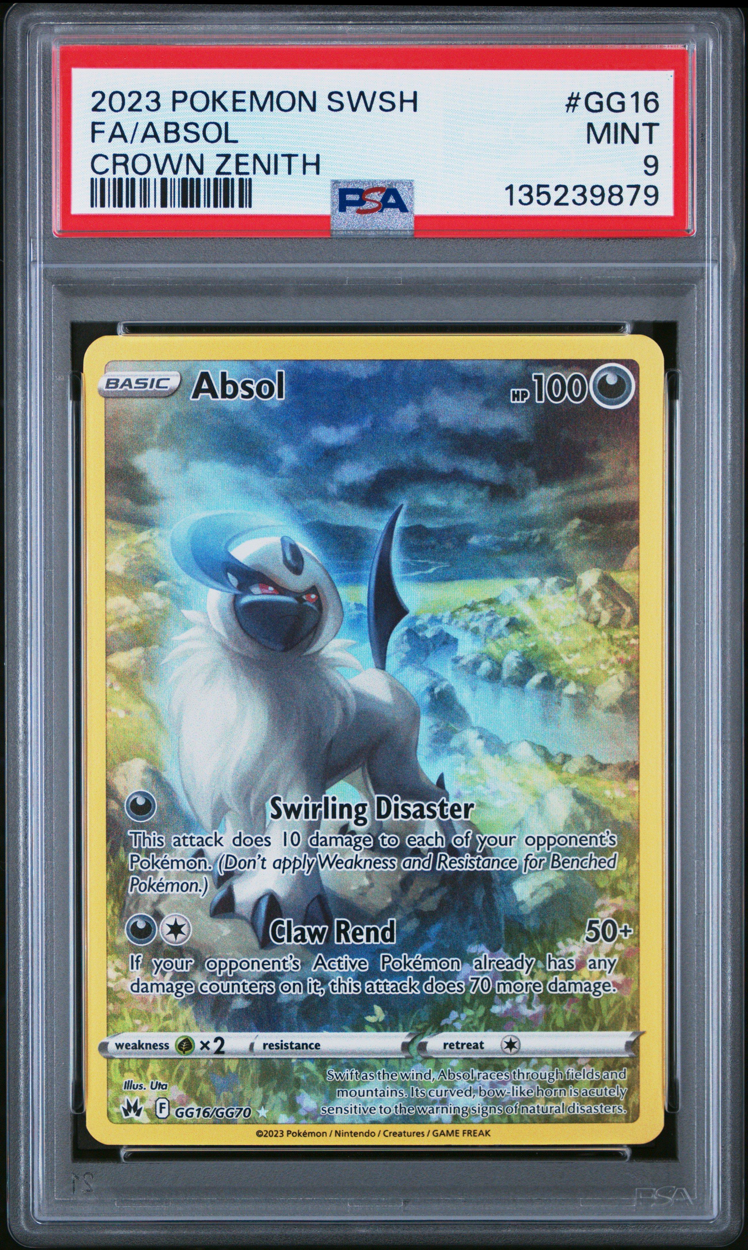 2023 Pokemon Sword And Shield Crown Zenith Gg16 Full Art/absol PSA