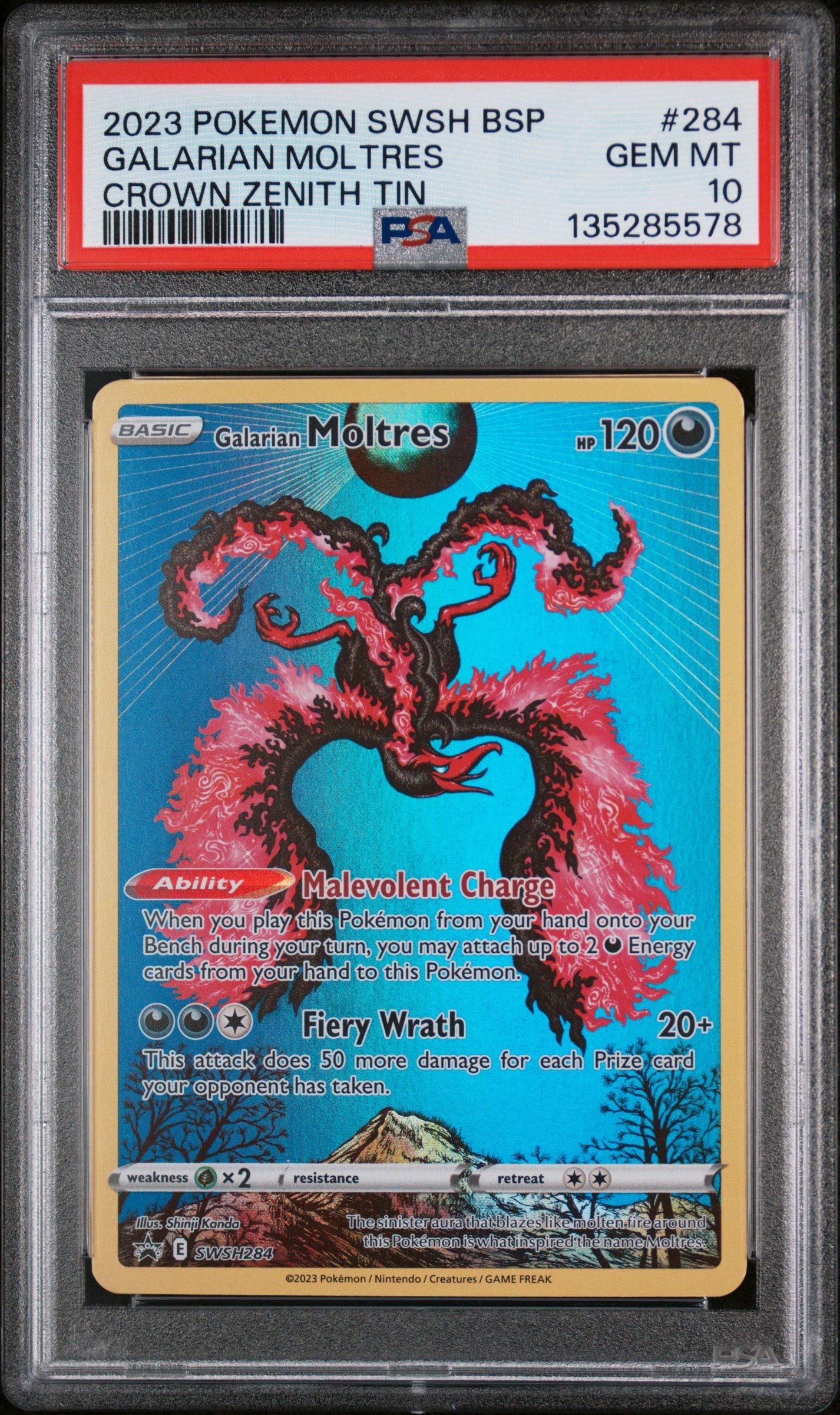 2023 Pokemon Swsh Black Star Promo 284 Galarian Moltres Crown
