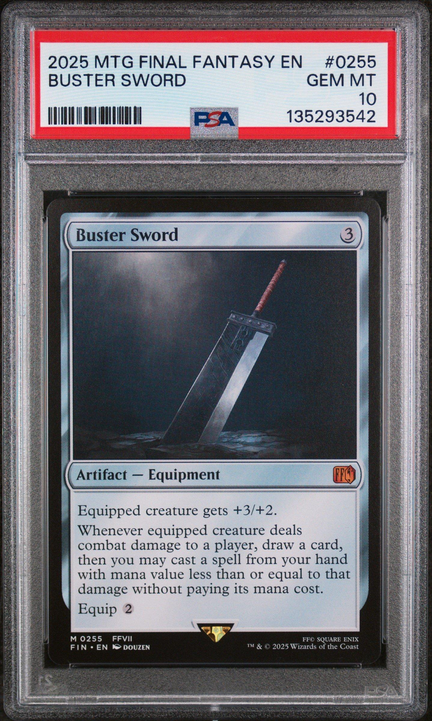 2025 Magic The Gathering Final Fantasy 0255 Buster Sword PSA 10