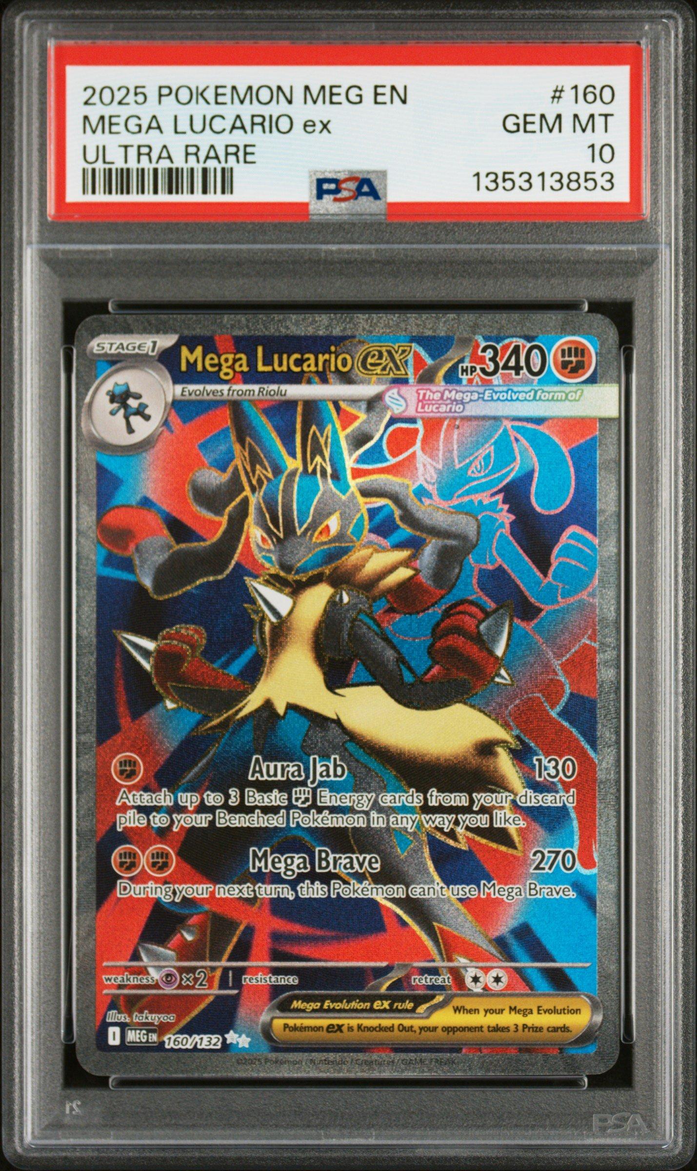 graded lucario card Lucario VSTAR HR - Brave Stars SET B - CGC 8.5 Fighting Mega Brave (270) During your next turn SOLD] Pokemon TCG Graded Card: