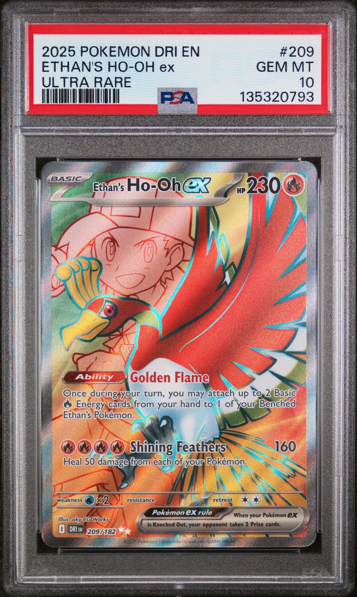 2025 Pokemon Dri En-destined Rivals 209 Ethan's Ho-oh Ex Ultra