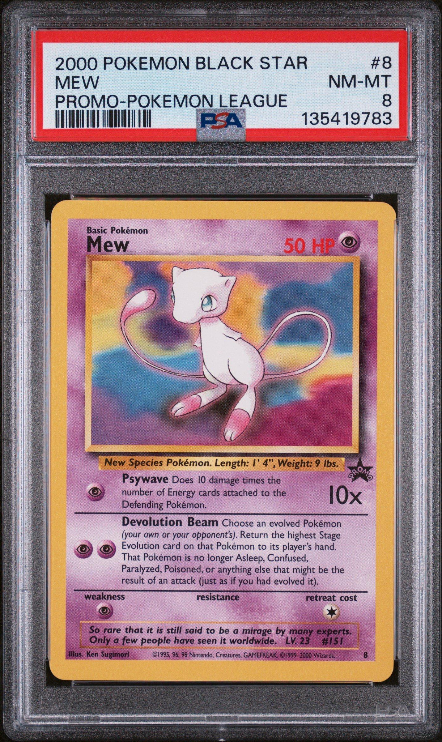 2000 Pokemon Promo Black Star 8 Mew Pokemon League PSA 8