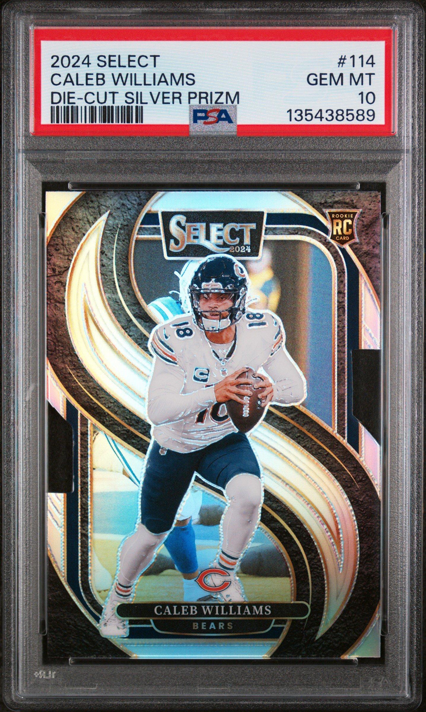2024 Panini Select 114 Caleb Williams Die-cut Silver Prizm PSA 10