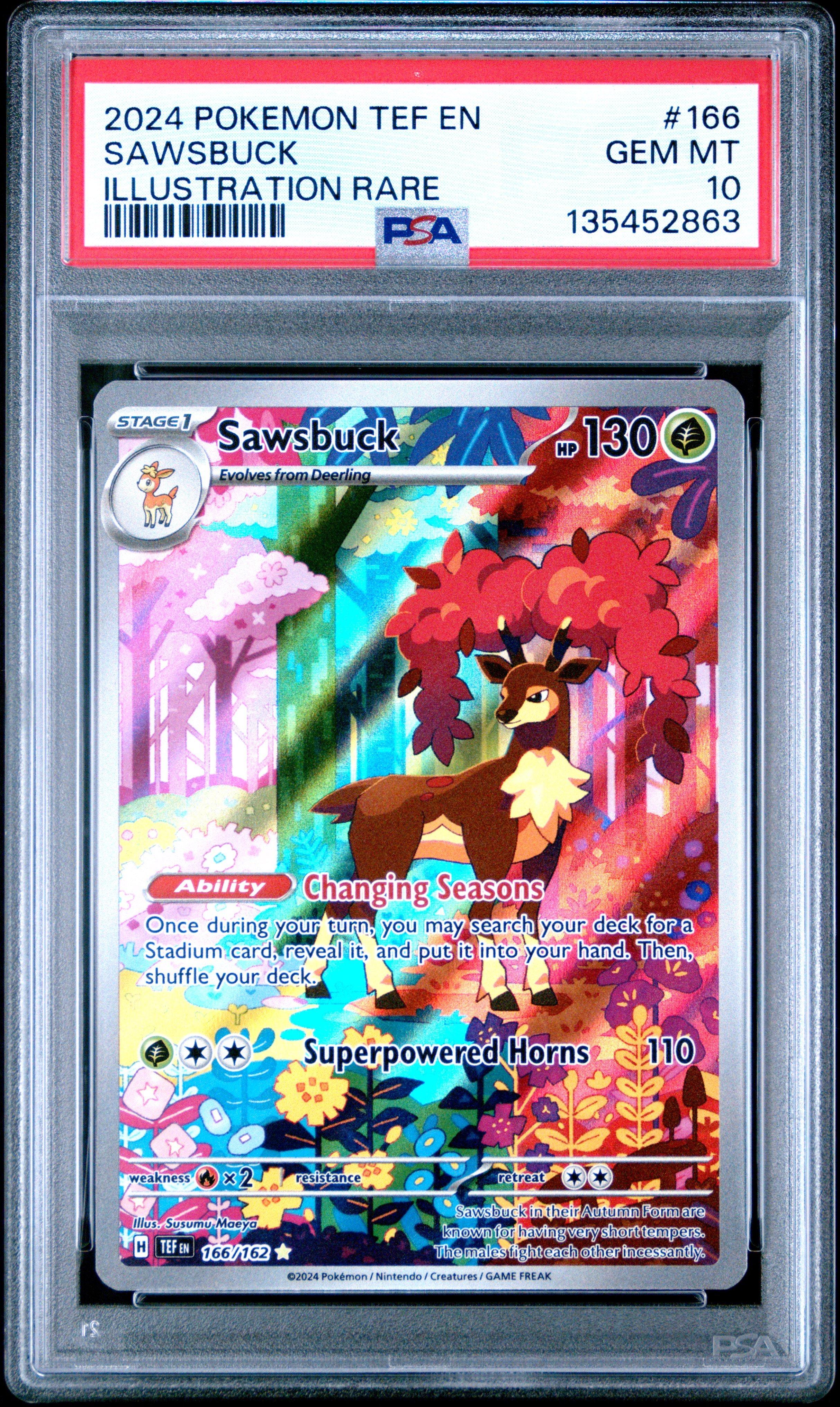 2024 Pokemon Tef En-temporal Forces 166 Sawsbuck Illustration Rare PSA 10  Graded Card | GameStop