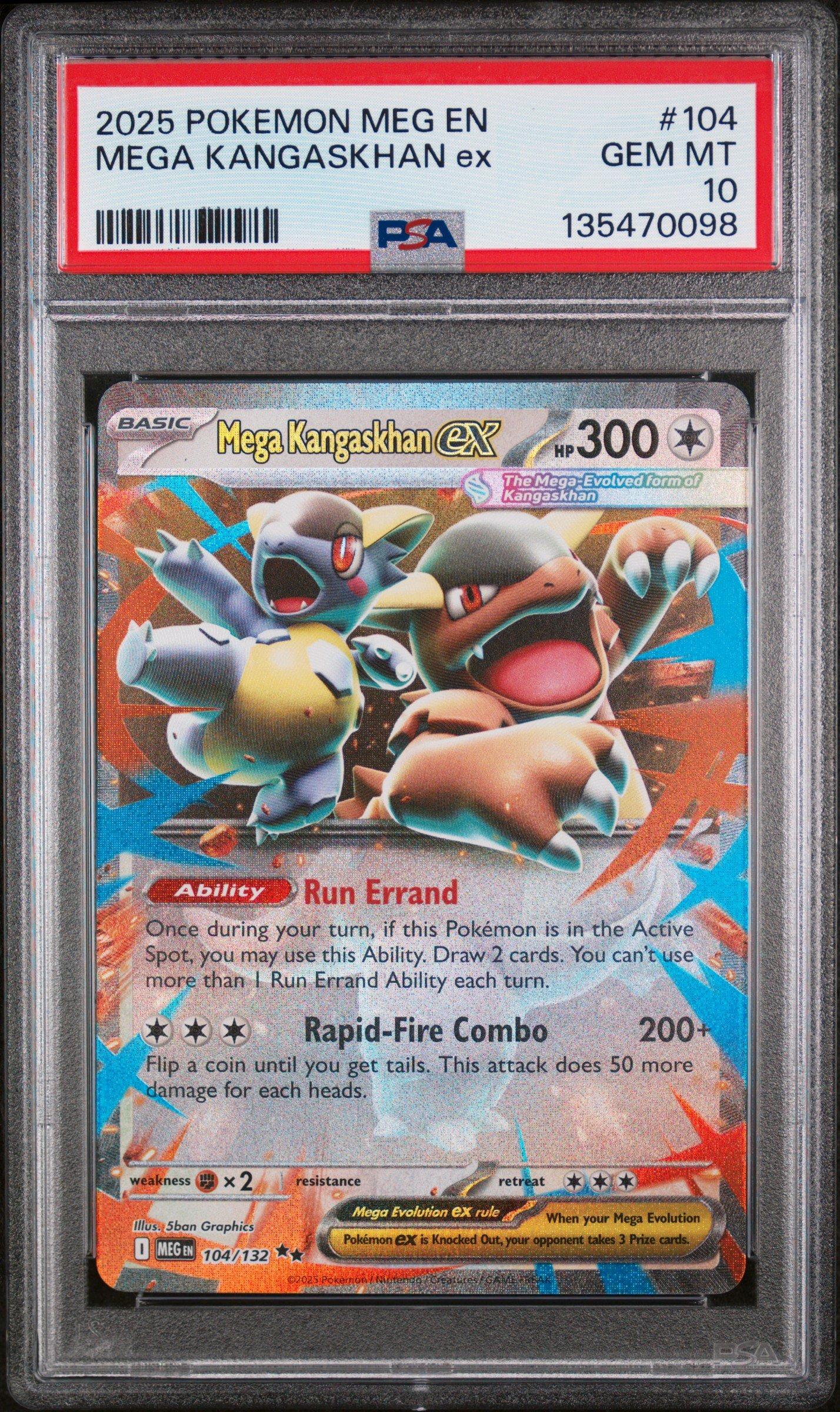 2025 Pokemon Meg En-mega Evolution 104 Mega Kangaskhan Ex PSA 10