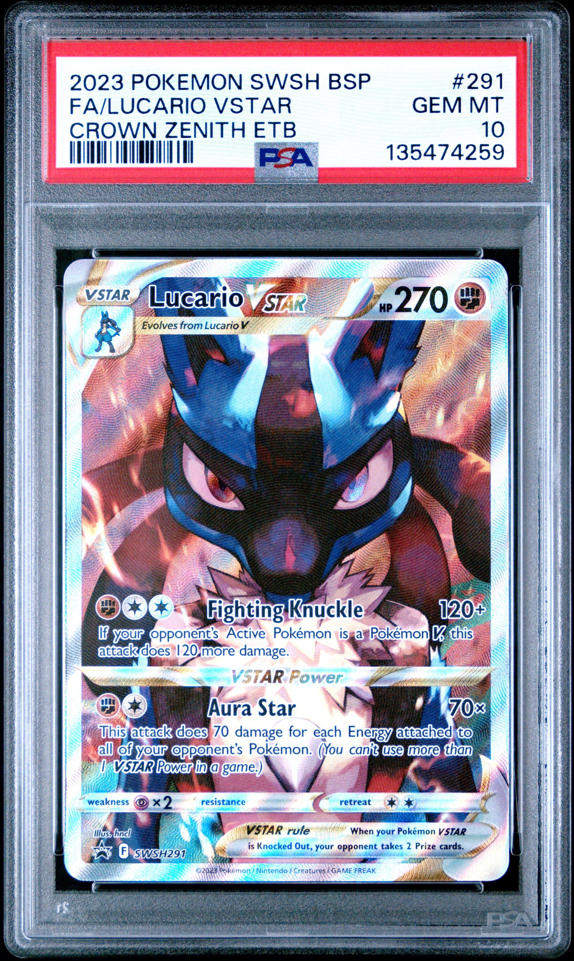 2023 Pokemon Swsh Black Star Promo 291 Full Art/lucario Vstar