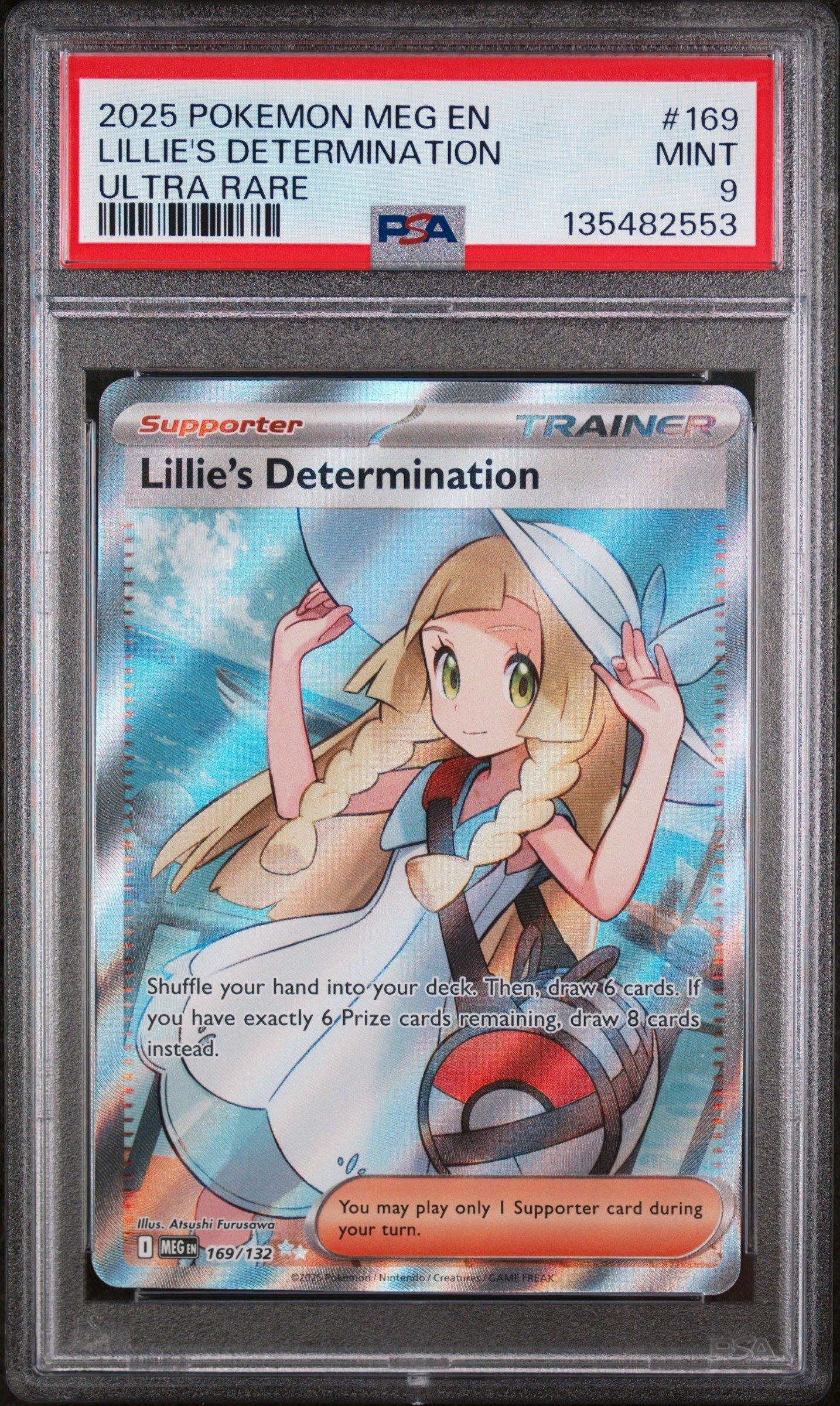 2025 Pokemon Meg En-mega Evolution 169 Lillie's Determination Ultra Rare  PSA 9 Graded Card | GameStop