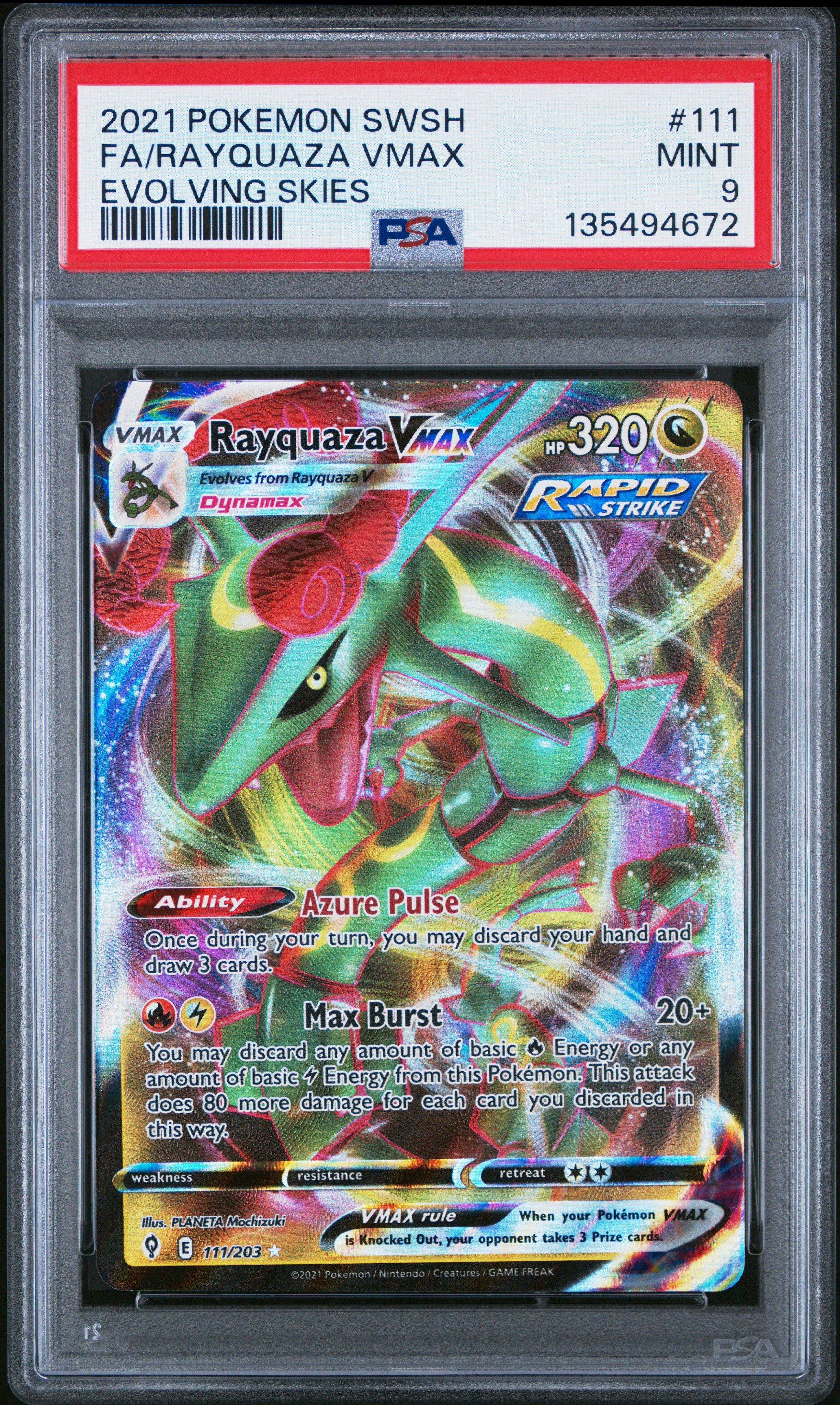 2021 Pokemon Sword & Shield Evolving Skies 111 Full Art/rayquaza