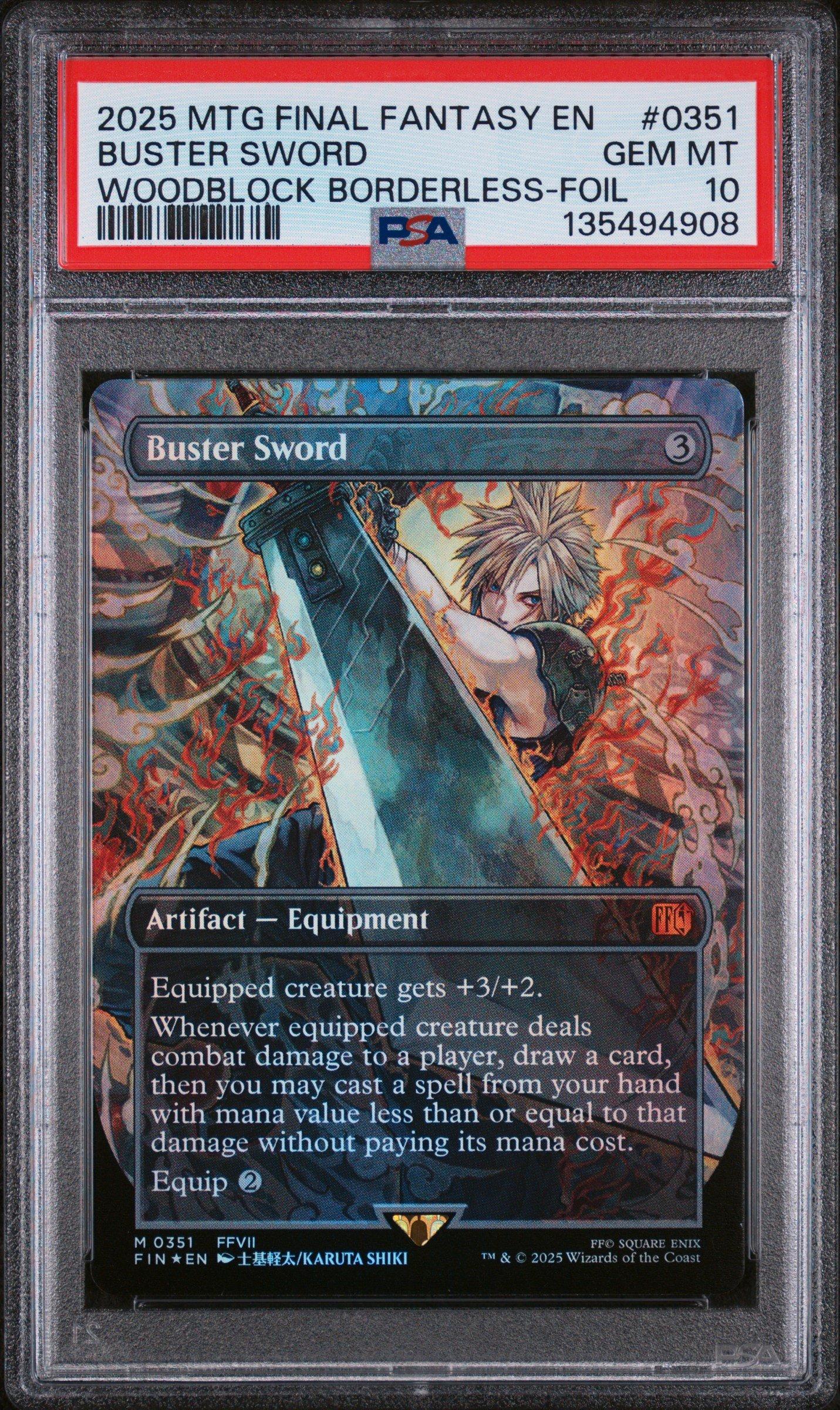 2025 Magic The Gathering Final Fantasy 0351 Buster Sword Woodblock