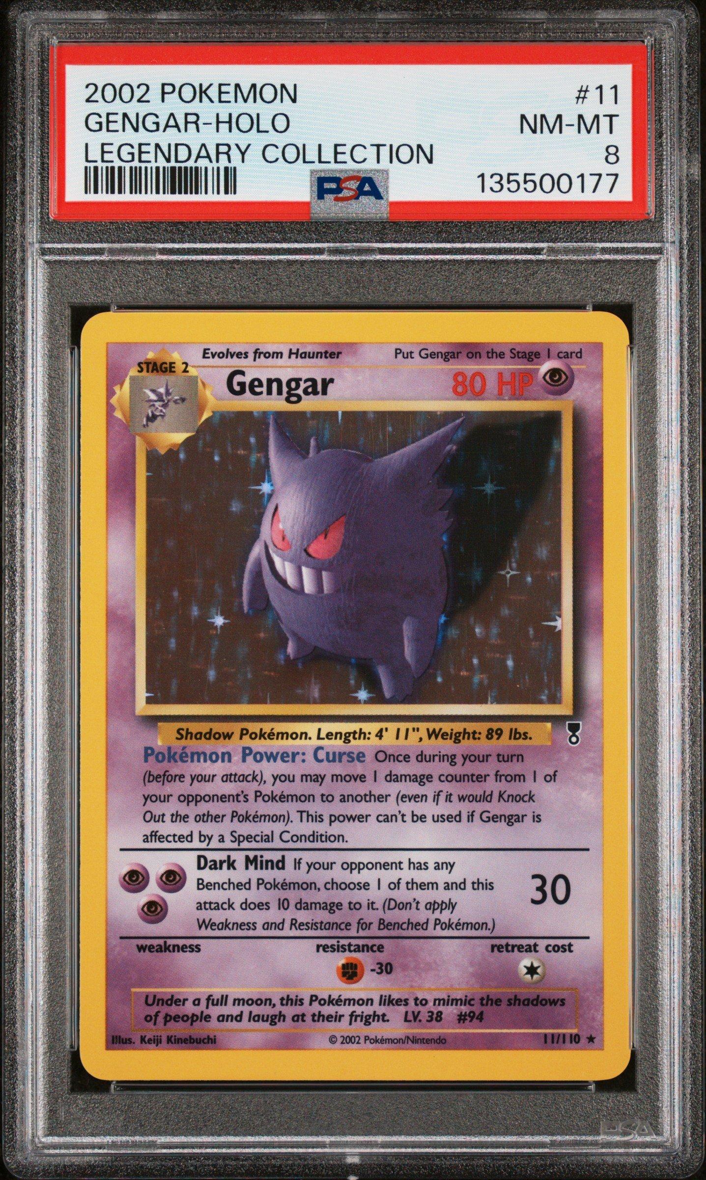 2002 Pokemon Legendary Collection 11 Gengar-holo PSA 8