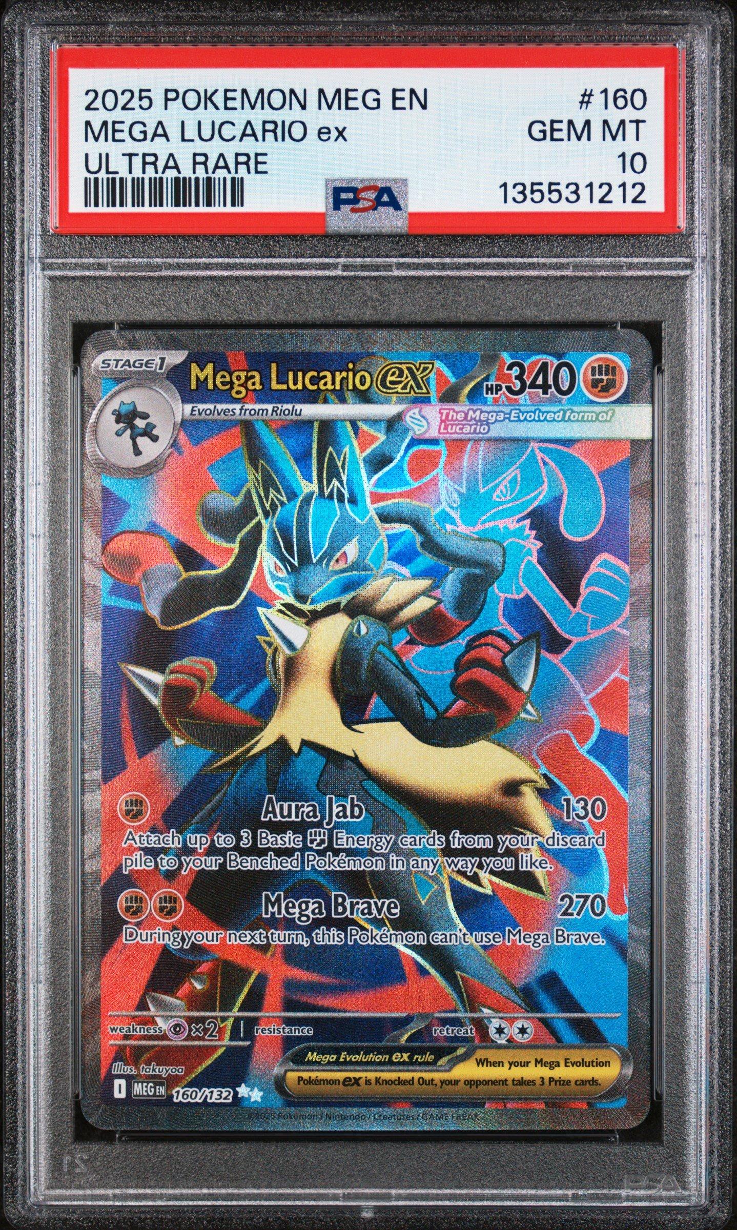 2025 Pokemon Meg En-mega Evolution 160 Mega Lucario Ex Ultra Rare