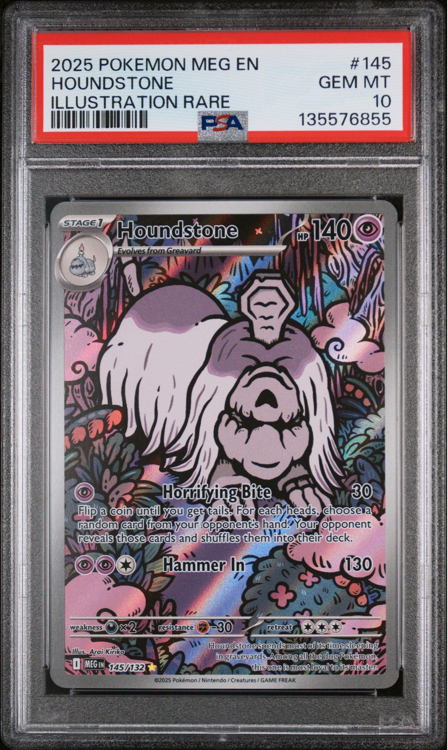 2025 Pokemon Meg En-mega Evolution 145 Houndstone Illustration Rare PSA 10  Graded Card | GameStop