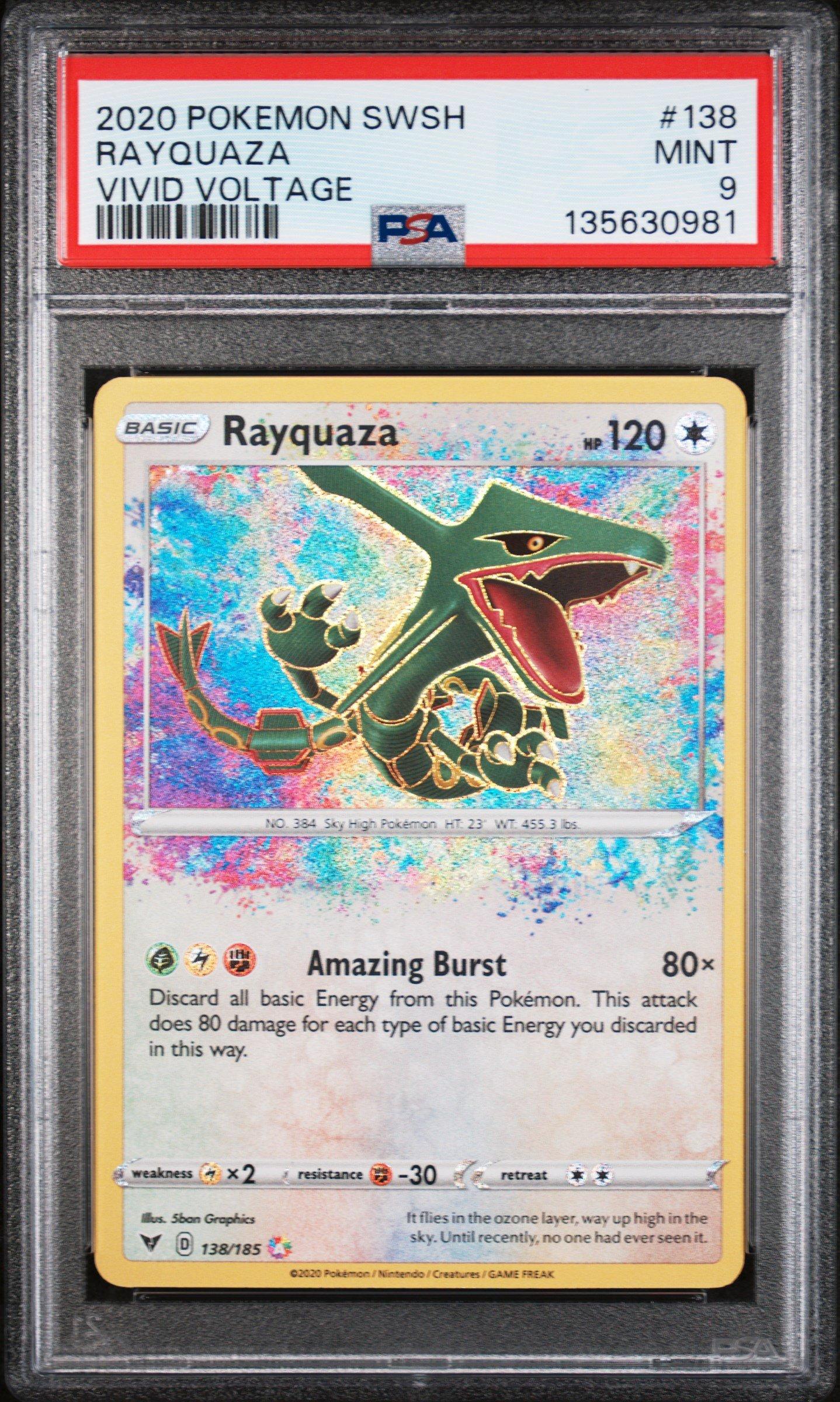 2020 Pokemon Sword & Shield Vivid Voltage 138 Rayquaza PSA 9