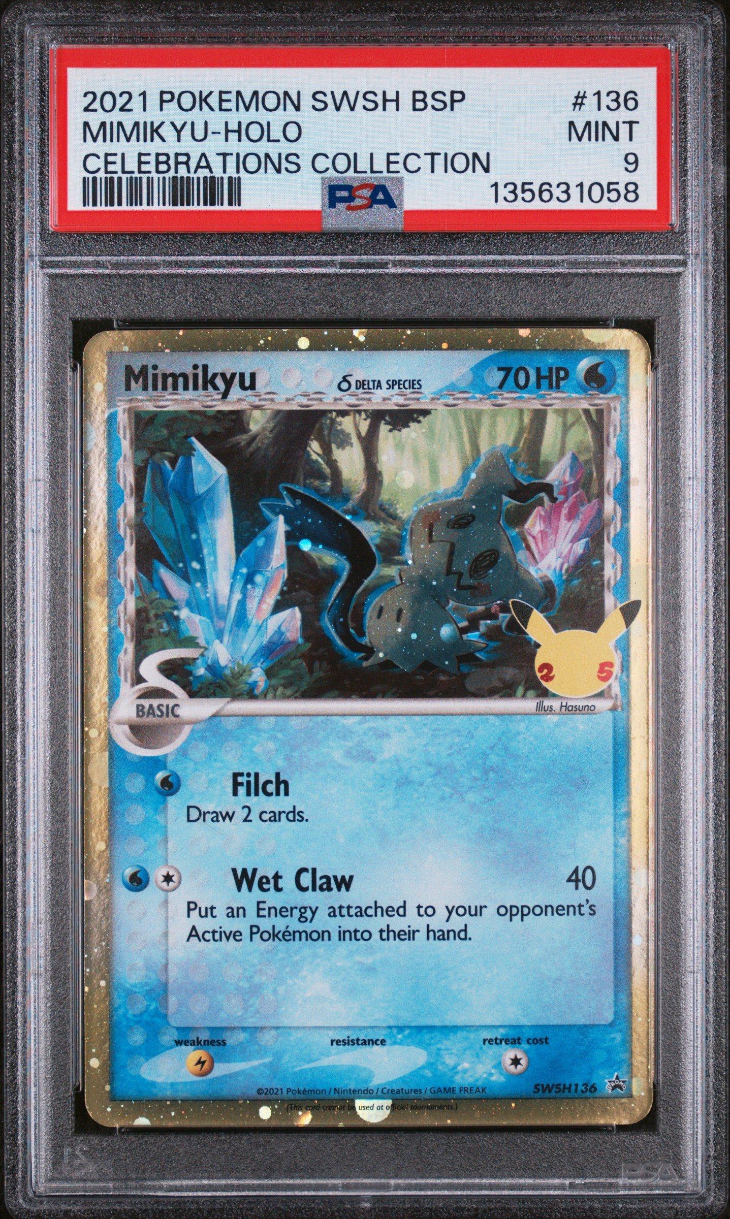 mimikyu pokemon card holographic Graded: #75 Paldean Fates Pokemon Center ETB Promo (2024) Full Art Holo PSA 10 Listed cards may have imperfections. Mimikyu - 97/236 - Cosmic