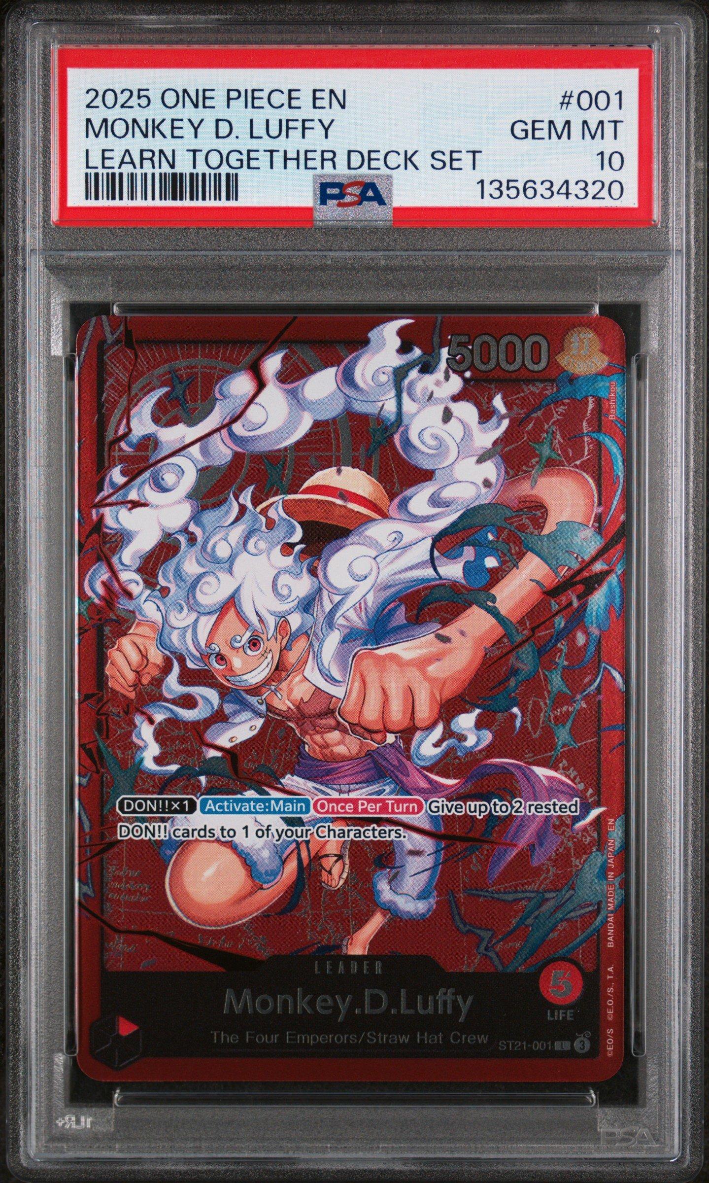 PSA10 海外限定Learn Together Deck Set ルフィ ニカ 2025 One Piece Learn Together Deck Set 001 Monkey D. Luffy PSA 10