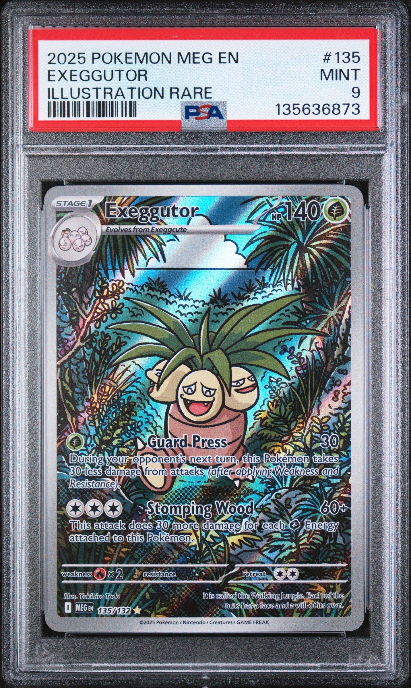 2025 Pokemon Meg En-mega Evolution 135 Exeggutor Illustration Rare PSA