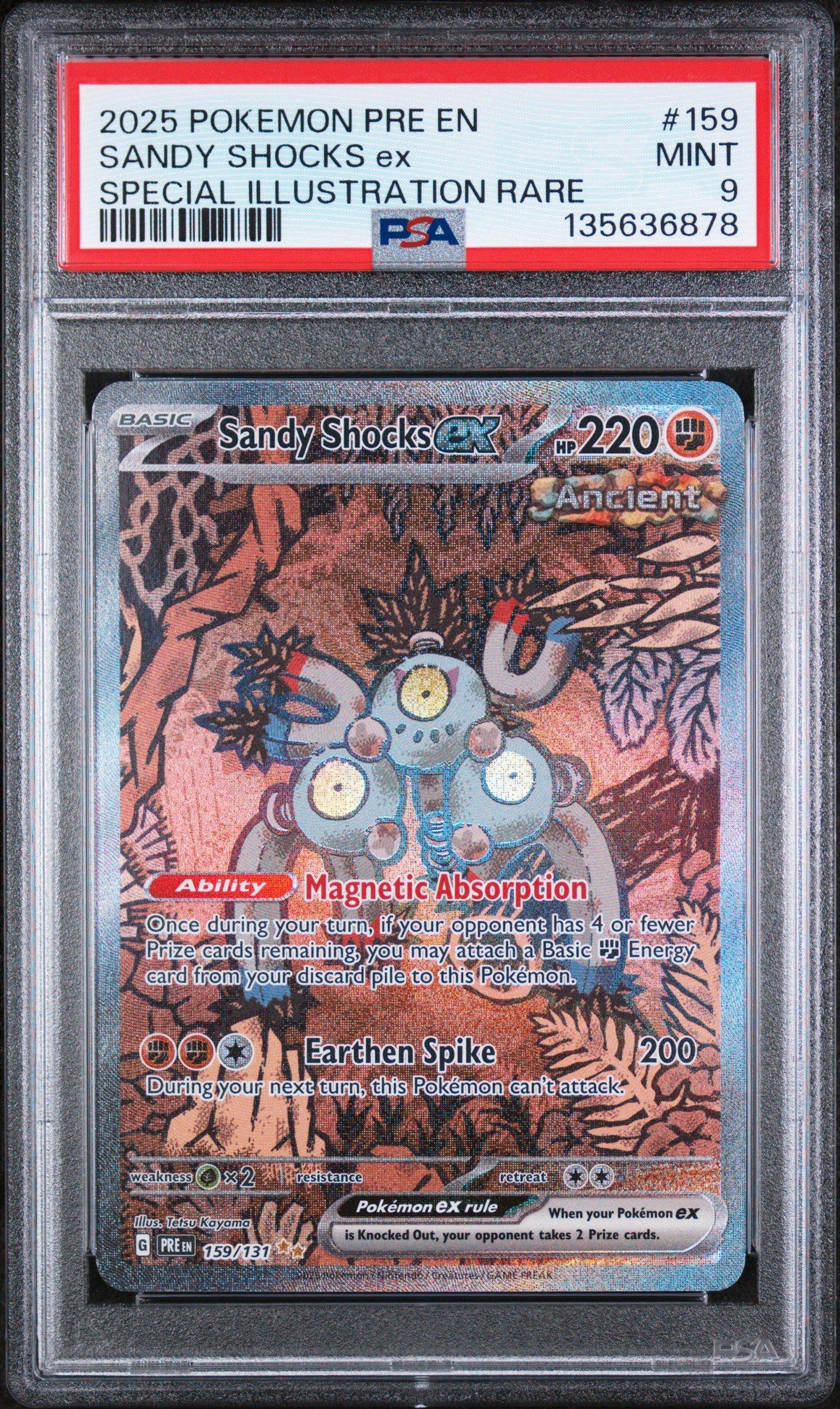2025 Pokemon Pre En-prismatic Evolutions 159 Sandy Shocks Ex Special Illustration Rare PSA 9