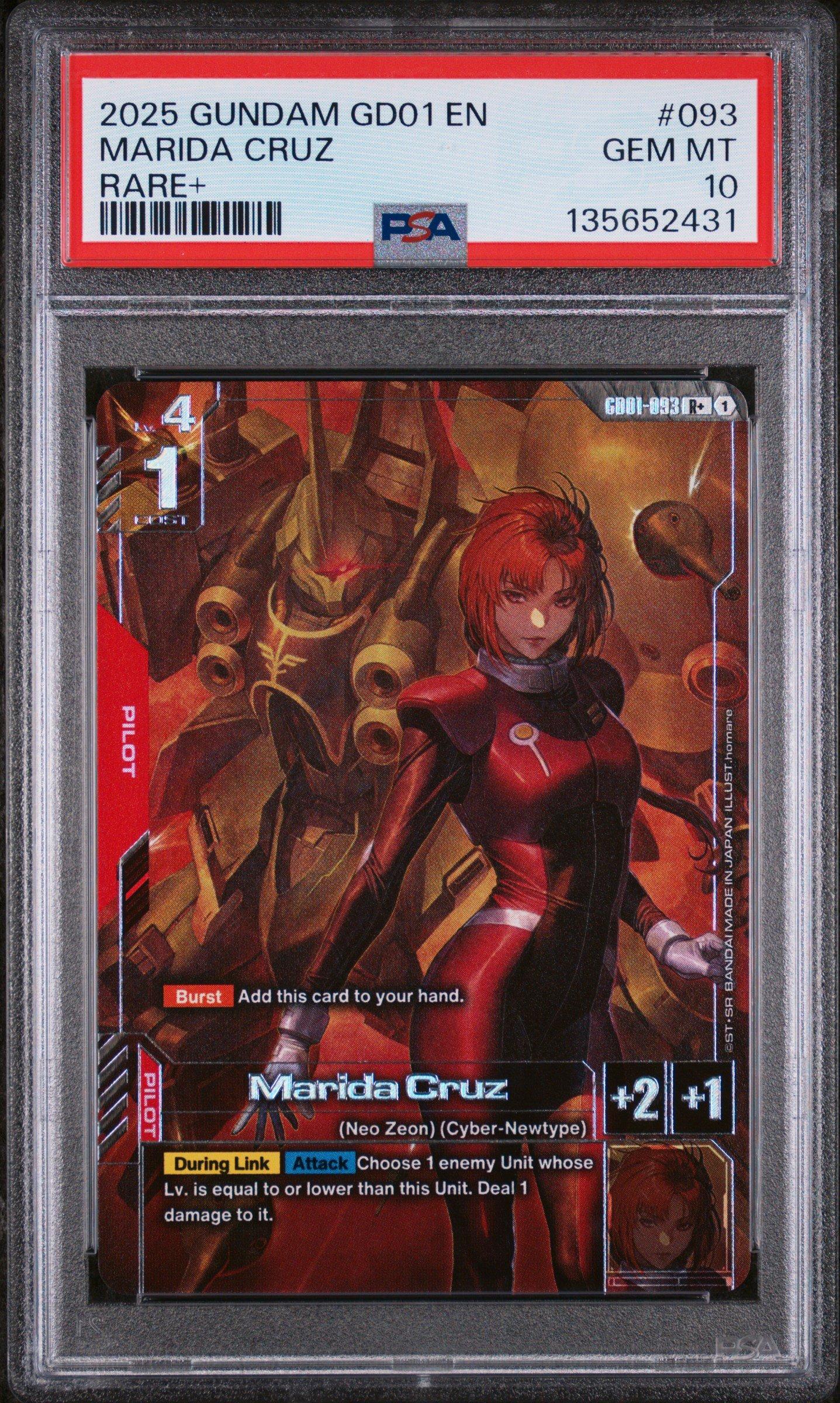 2025 Gundam Newtype Rising 093 Marida Cruz Rare+ PSA 10 Graded