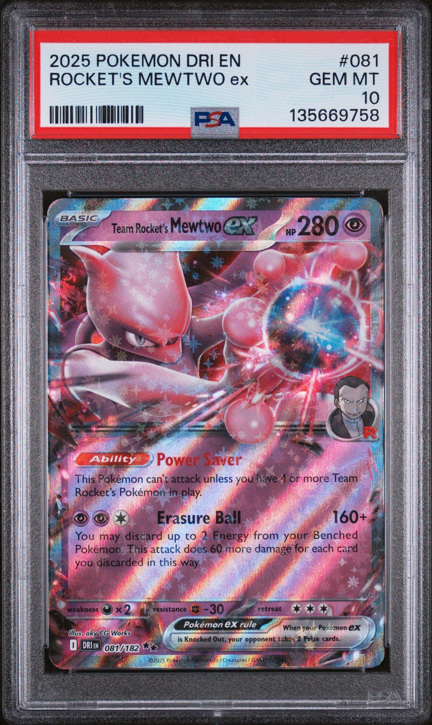 2025 Pokemon Dri En-destined Rivals 081 Team Rocket's Mewtwo Ex