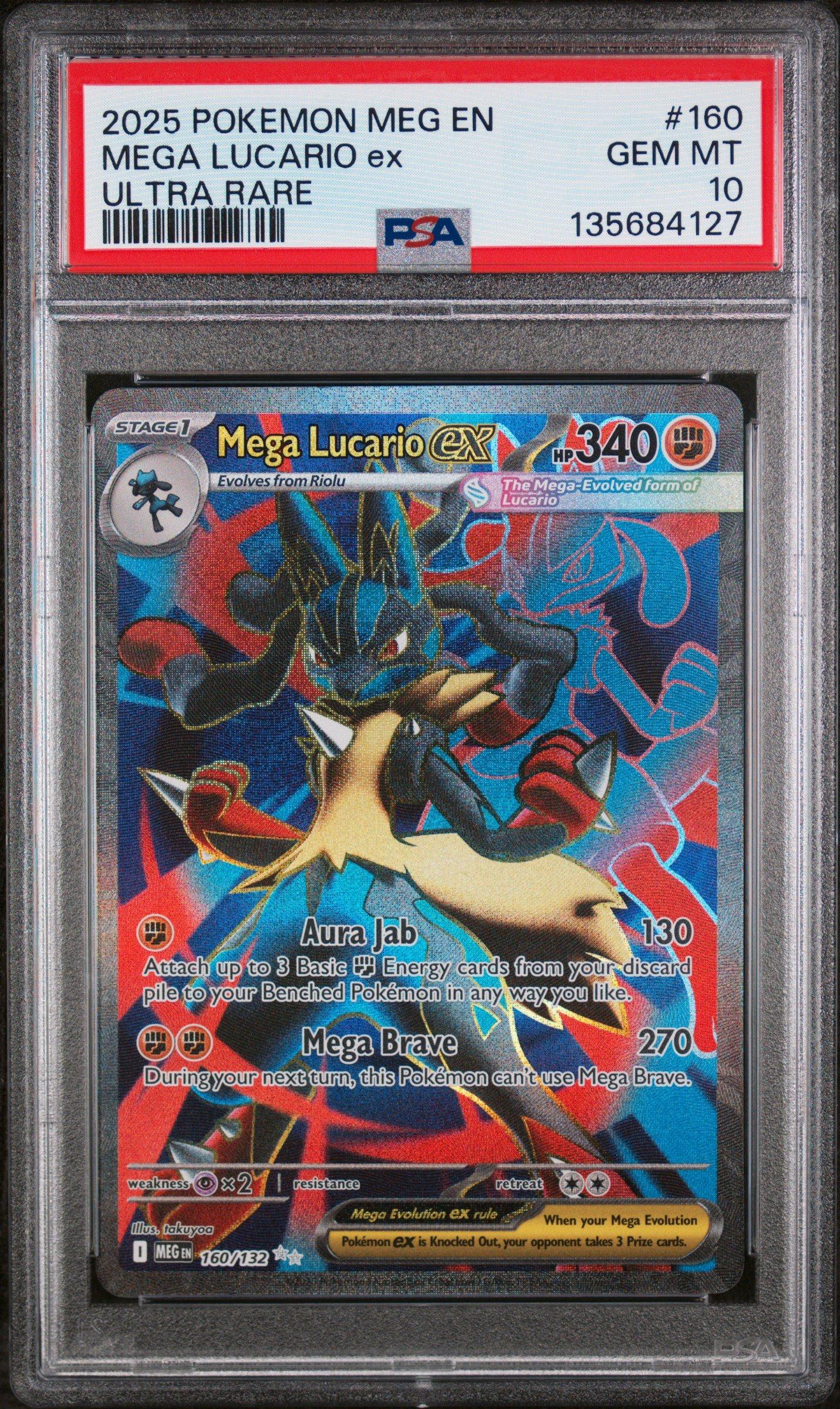 2025 Pokemon Meg En-mega Evolution 160 Mega Lucario Ex Ultra Rare