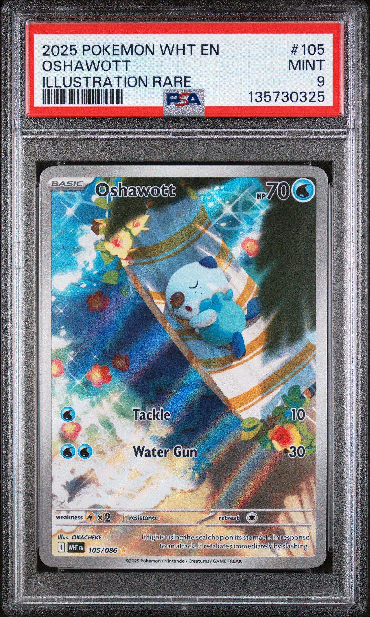 2025 Pokemon Wht En-white Flare 105 Oshawott Illustration Rare PSA