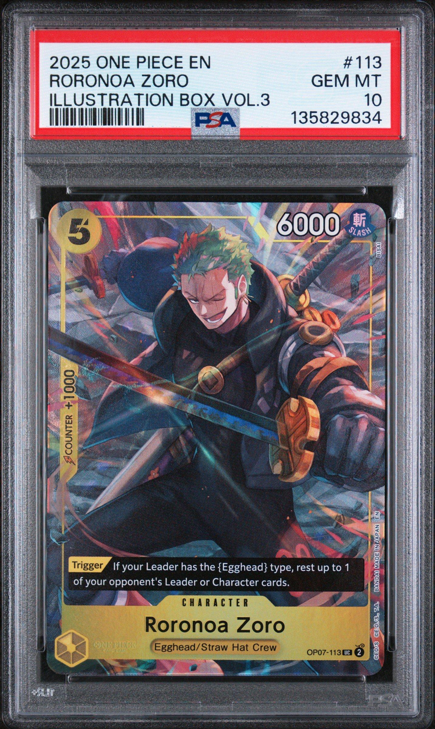2025 One Piece Promos 113 Roronoa Zoro Illustration Box Vol.3 PSA
