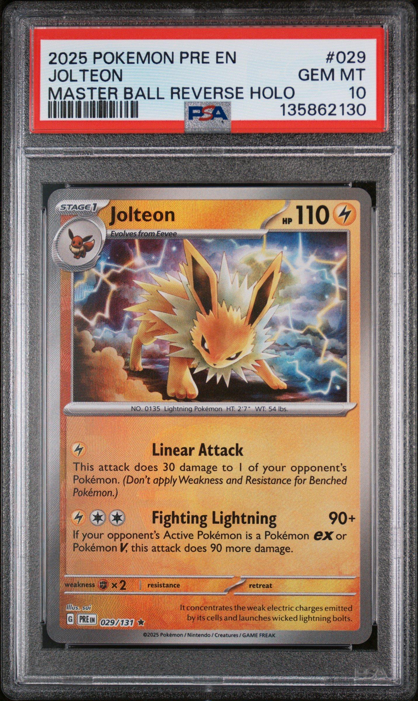 2025 Pokemon Pre En-prismatic Evolutions 029 Jolteon Master Ball