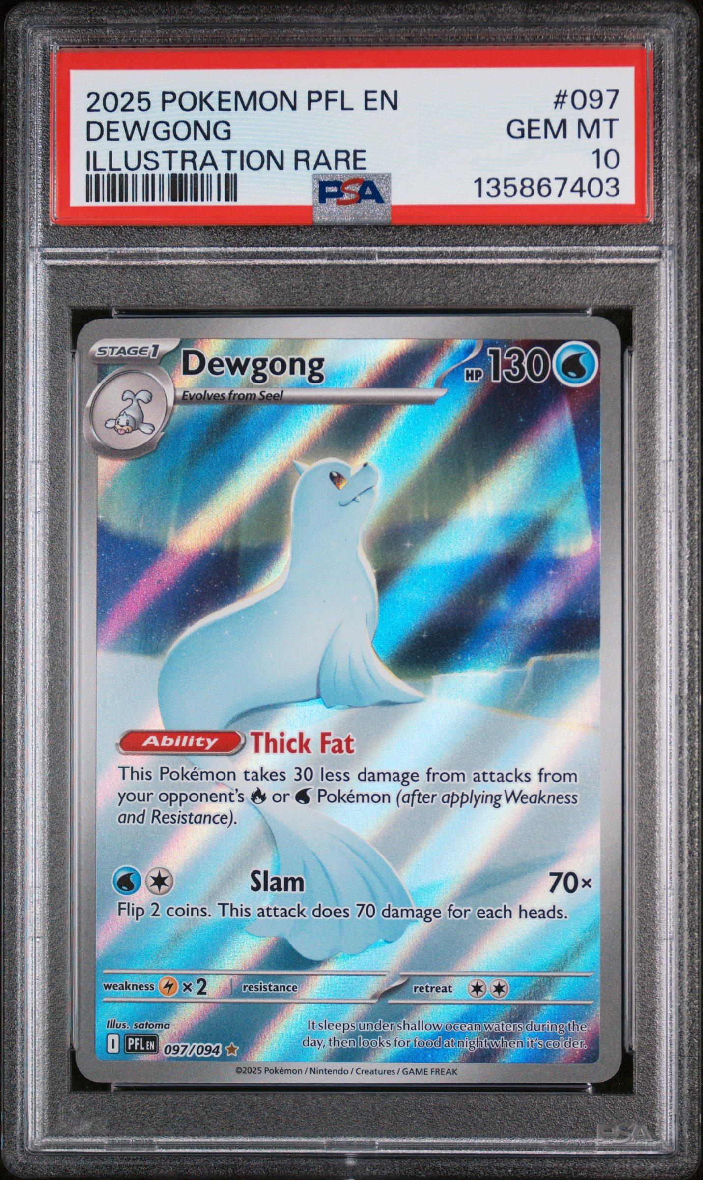 2025 Pokemon Pfl En-phantasmal Flames 097 Dewgong Illustration