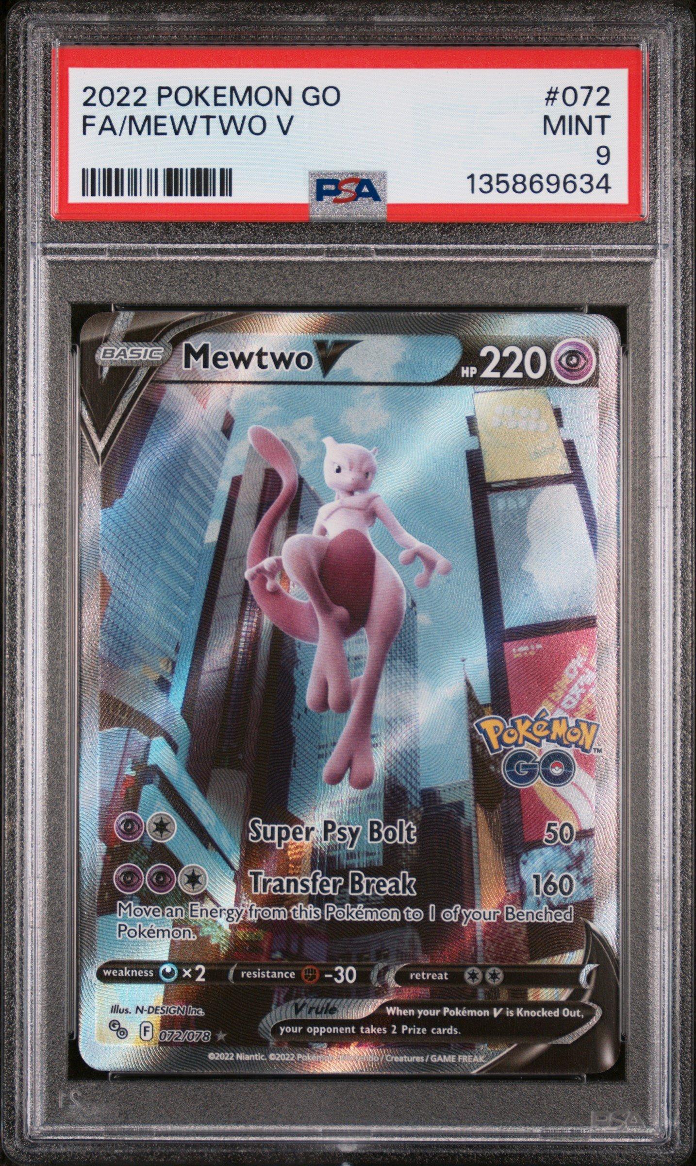 【PSA9】ミュウツーv go 2022 Pokemon Go 072 Full Art/mewtwo V PSA 9 Graded Card | GameStop